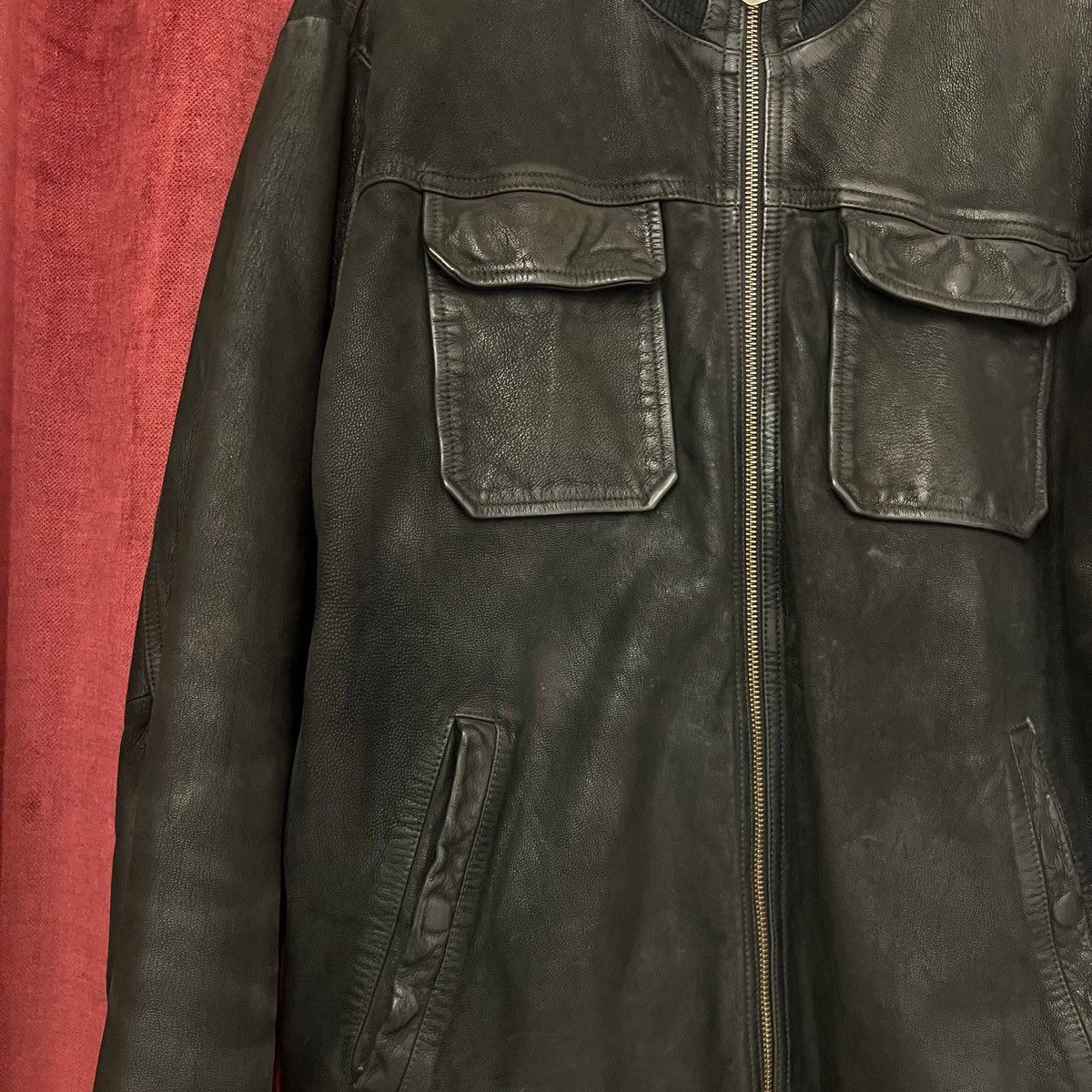 Armani Armani Black Leather Jacket Size US L / EU 52-54 / 3 - 4 Thumbnail
