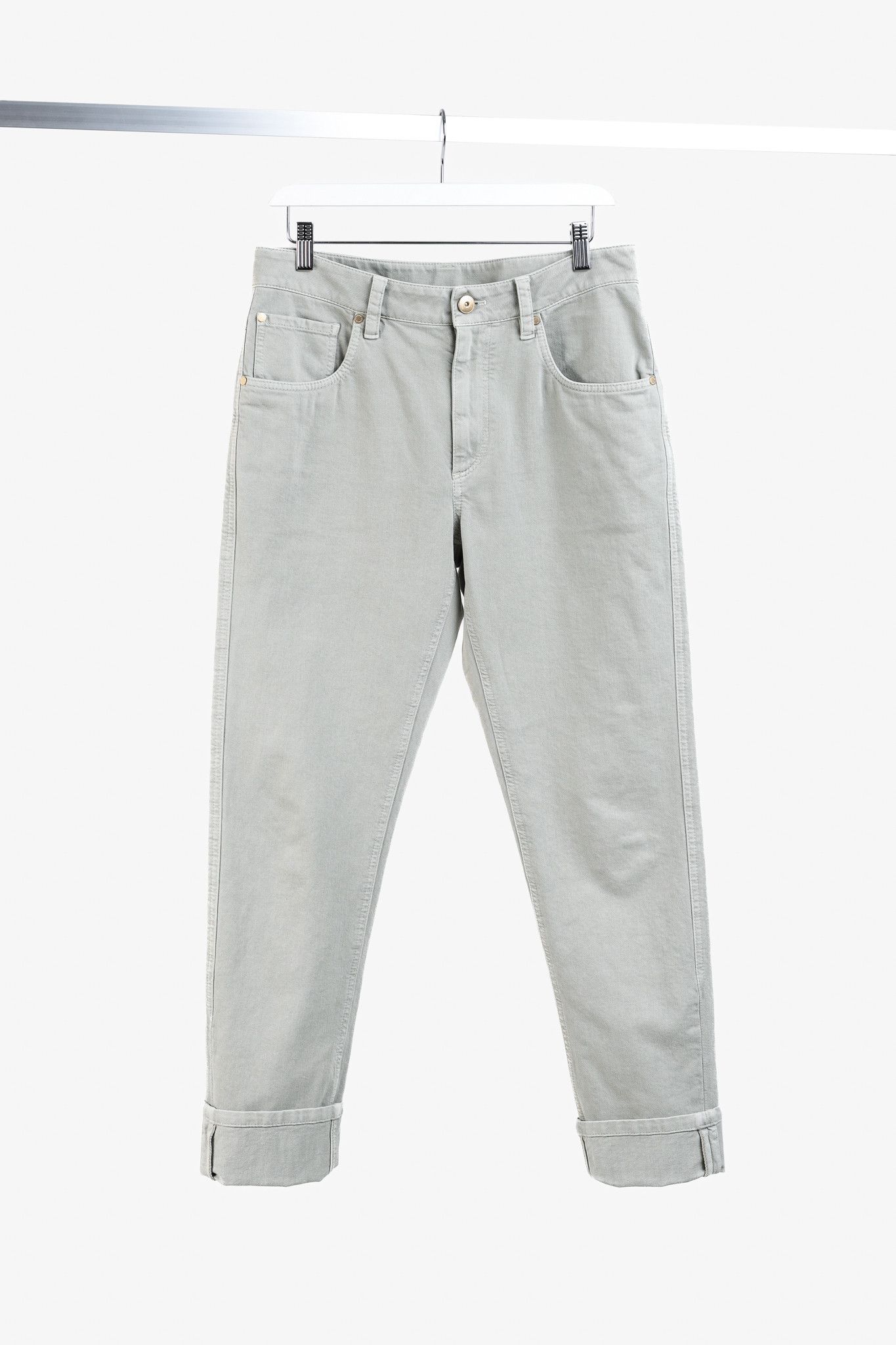 Brunello Cucinelli SS23 Monili-Bead Straight Leg Jeans