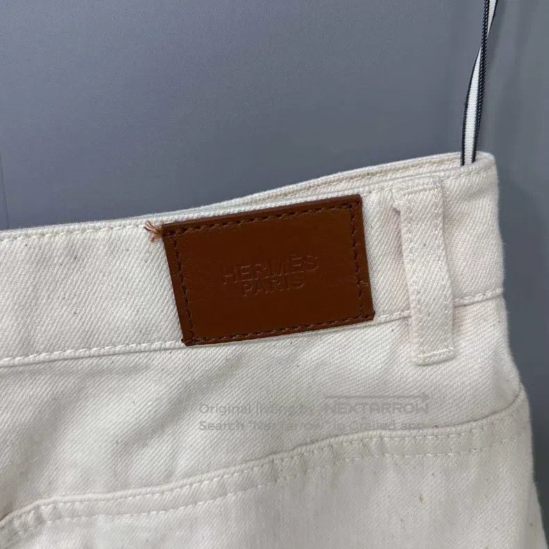 Hermes Hermes Cream denim skirt Size 42" / US 20 - 4 Thumbnail