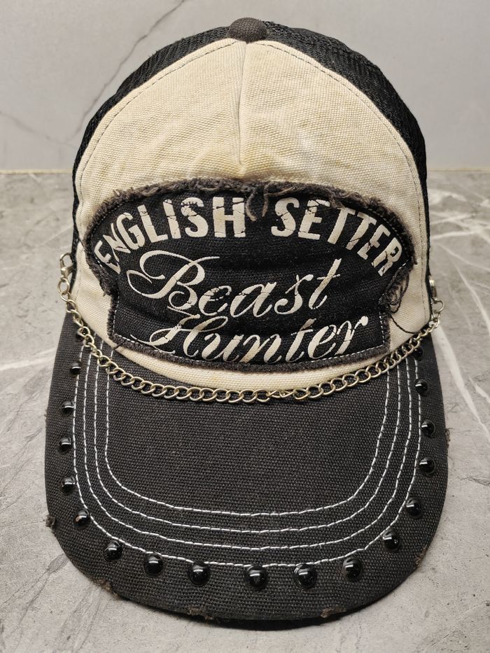 Japanese Brand Vintage English Setter Beast Hunter Distressed Trucker Cap Size ONE SIZE - 2 Thumbnail