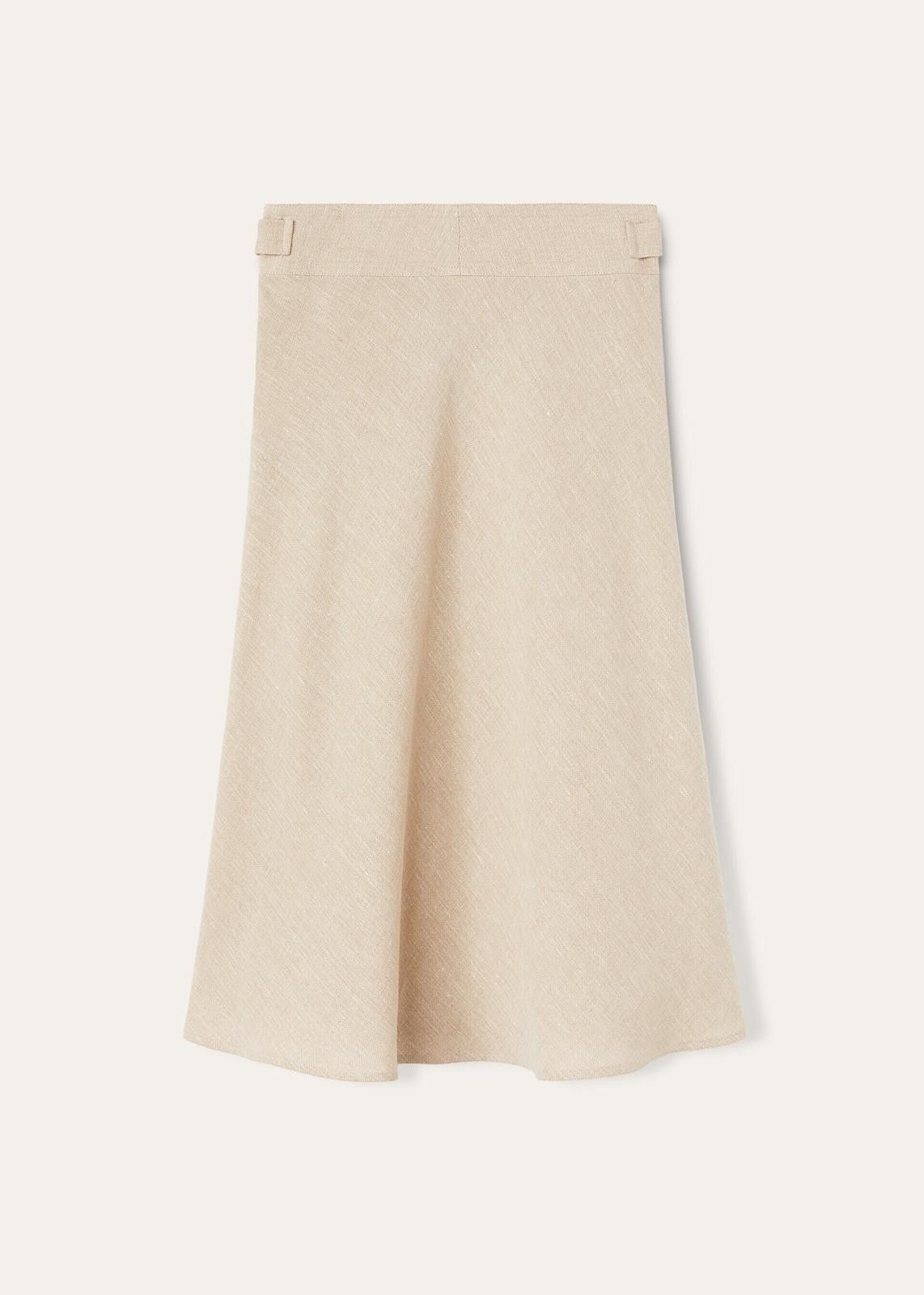 Loro Piana o1srvl11e0825 FAO5974 Irene Midi Skirt in Beige Size 26" / US 2 / IT 38 - 2 Thumbnail