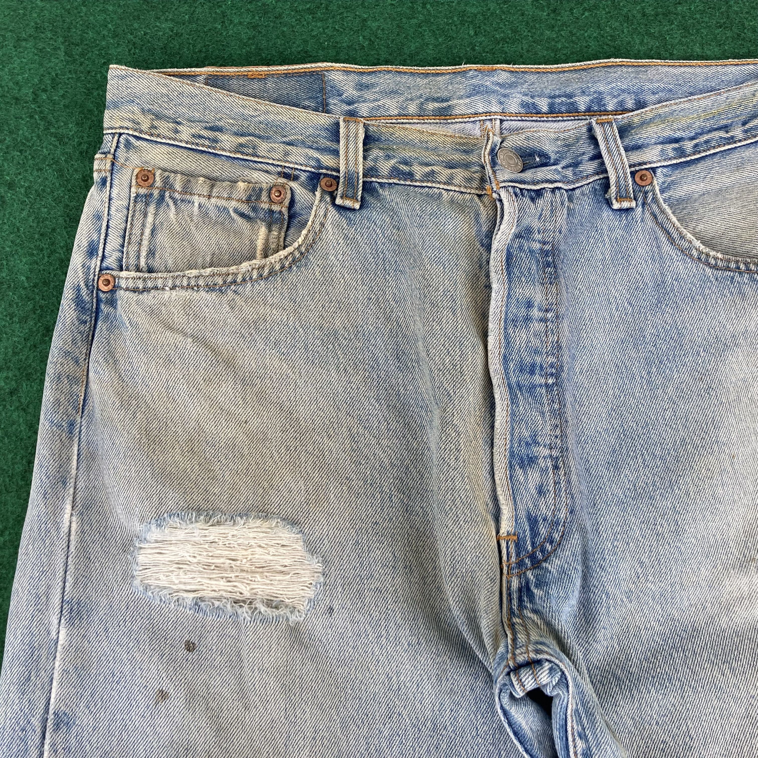 Levi's × Vintage Vtg Levis 501 Distressed Ripped Stains Sz 32 Jeans Size US 32 / EU 48 - 4 Thumbnail