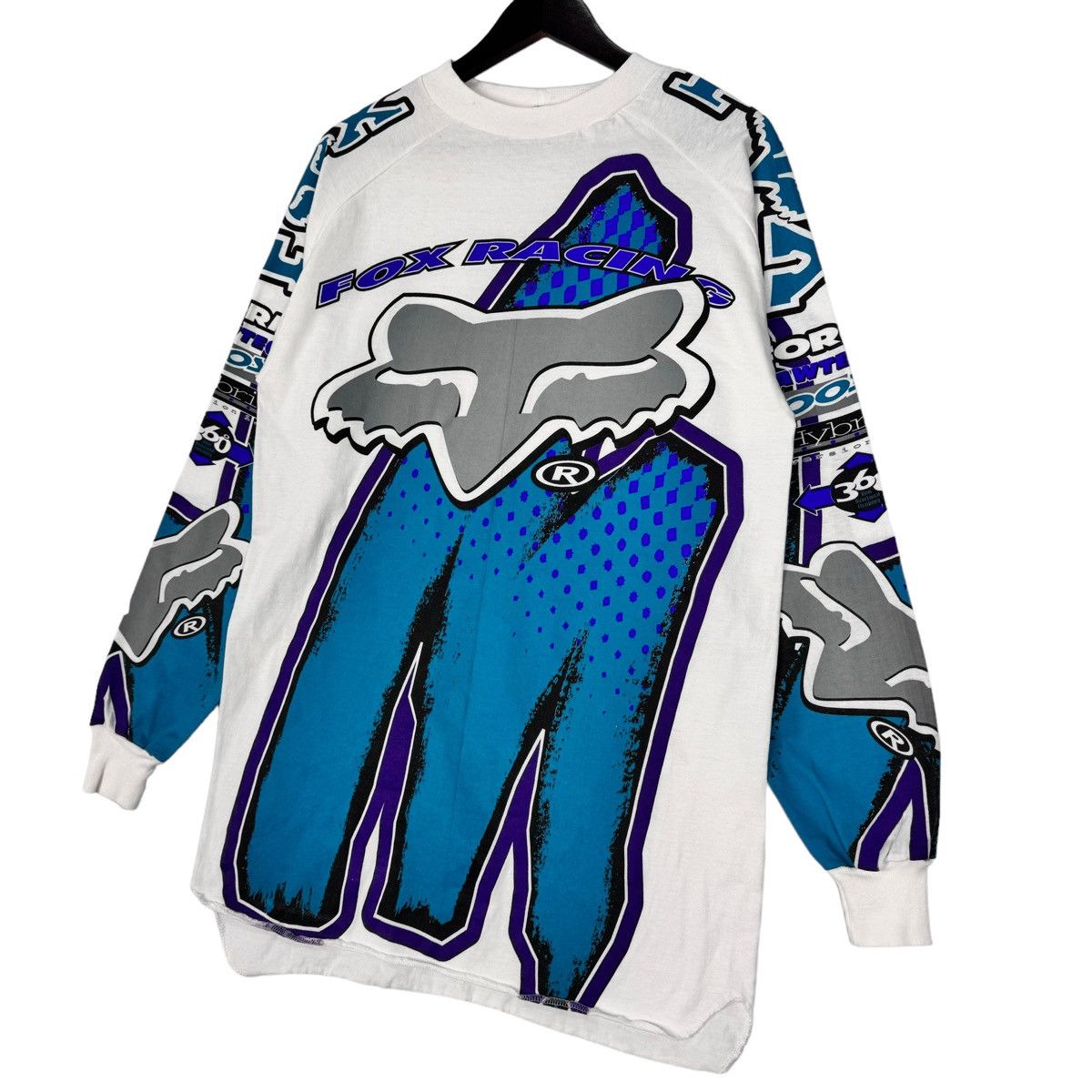 Fox Racing × Vintage Vintage 90s Fox Racing Motocross Jersey Size US M / EU 48-50 / 2 - 3 Thumbnail