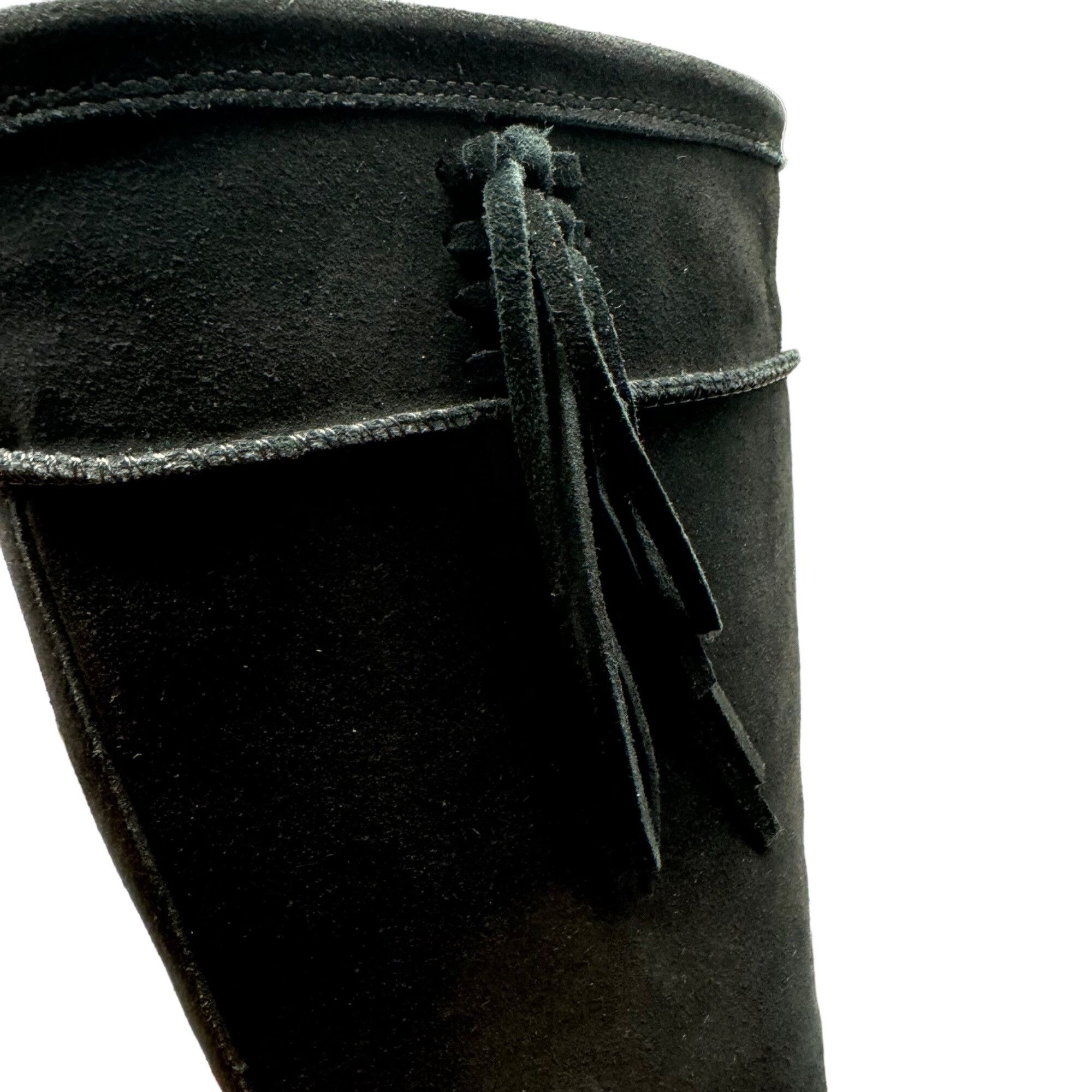 Ugg UGG Emerie Black Suede Leather Knee High Tassle Boot Moccasi Size US 9.5 / IT 39.5 - 10 Thumbnail