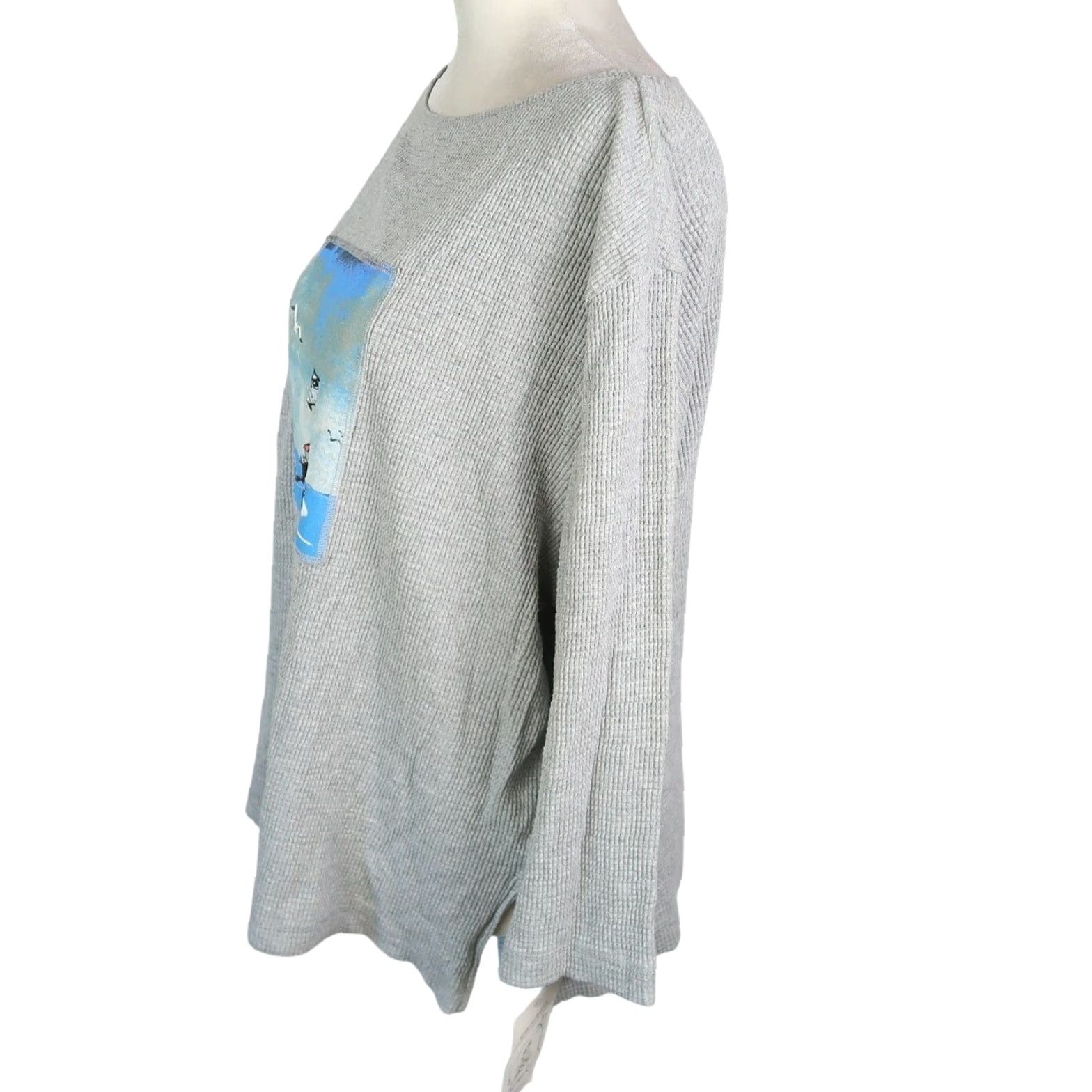 Vintage VINTAGE Michael Leu Lighthouse Art Grey Thermal 3/4 Sleeve T-Shirt Top S NWT Women, 90s Nautical Bird Nature Casual Shirt Size S / US 4 / IT 40 - 3 Thumbnail