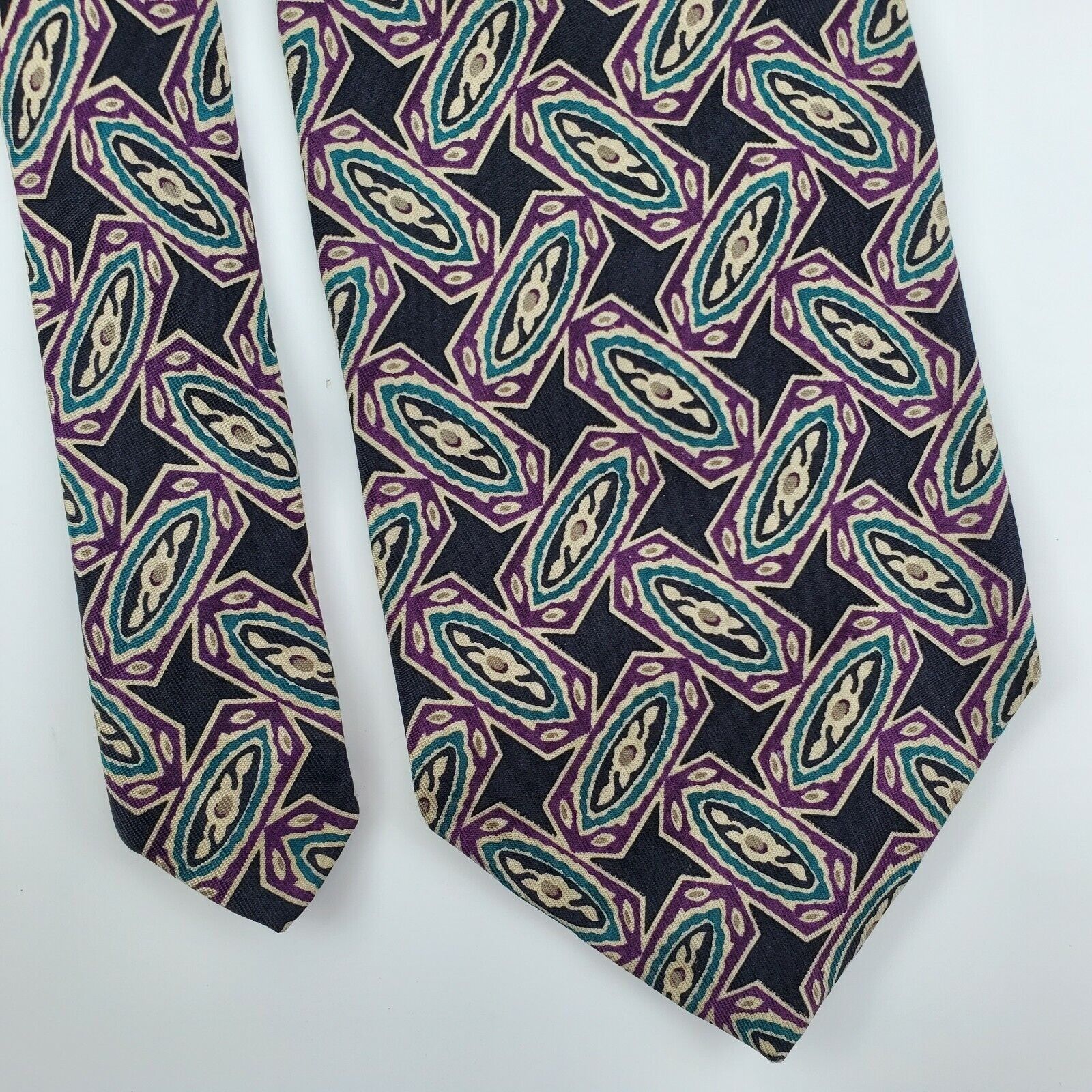 Robert Talbott Robert Talbot Carmel Valley Black Geometric Silk Tie USA Cla Size ONE SIZE - 1 Thumbnail