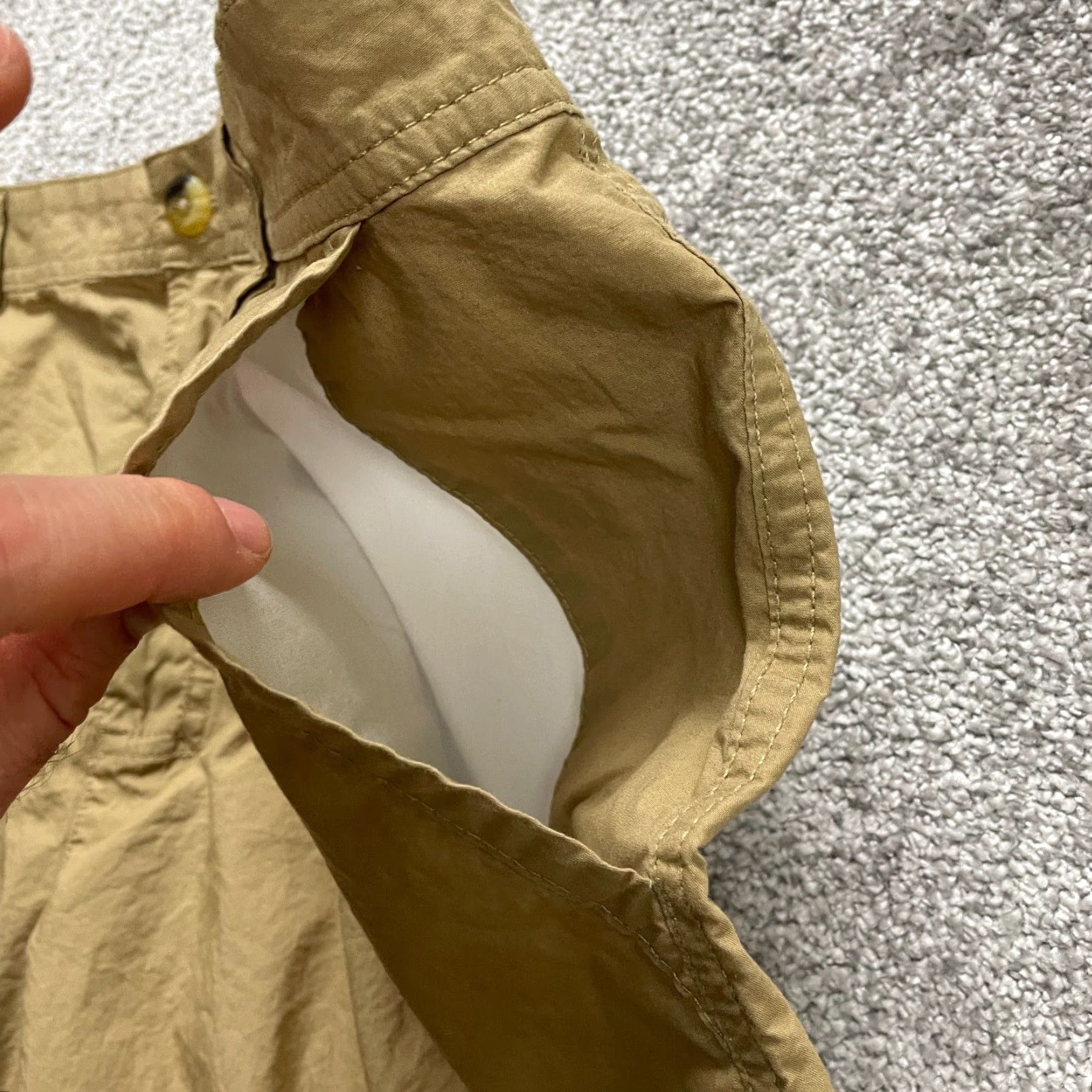 Vintage Columbia Chino Shorts Men Brown Flat Front Casual 38x9 Cotton Slash Pocket - Regular Fit - 9 in Inseam, 38 Waist, Brown, Solid, Outdoor, Classic, Men Size US 38 / EU 54 - 4 Thumbnail