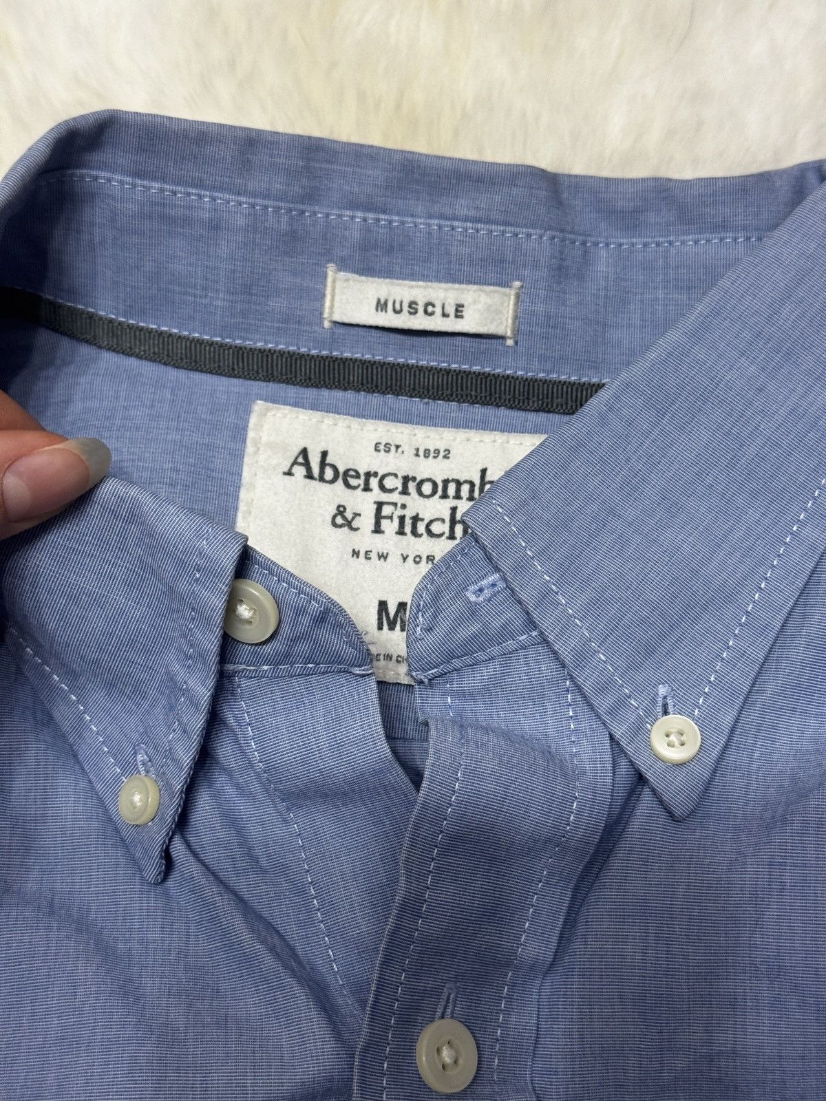 Abercrombie & Fitch Abercrombie blue cotton shirt M – classic fit Size US M / EU 48-50 / 2 - 2 Thumbnail