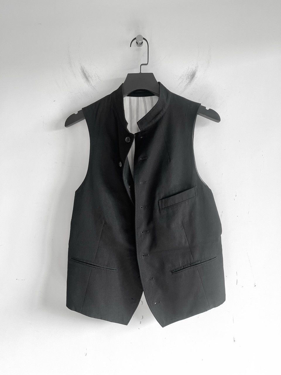 Yohji Yamamoto Yohji Yamamoto Pour Homme W/Gabardine 8BS Stand Collar Vest Size US M / EU 48-50 / 2 - 2 Thumbnail