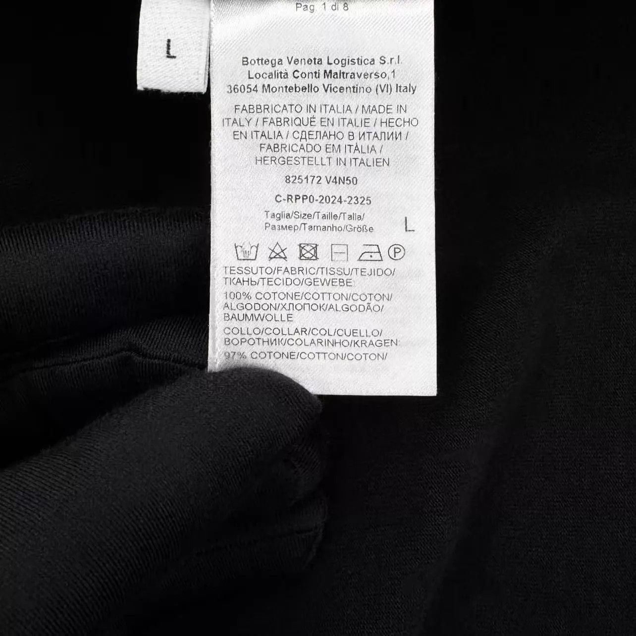 Bottega Veneta BV FW25 Black Matchstick Embroidery Logo SS L Unisex Size US L / EU 52-54 / 3 - 5 Thumbnail