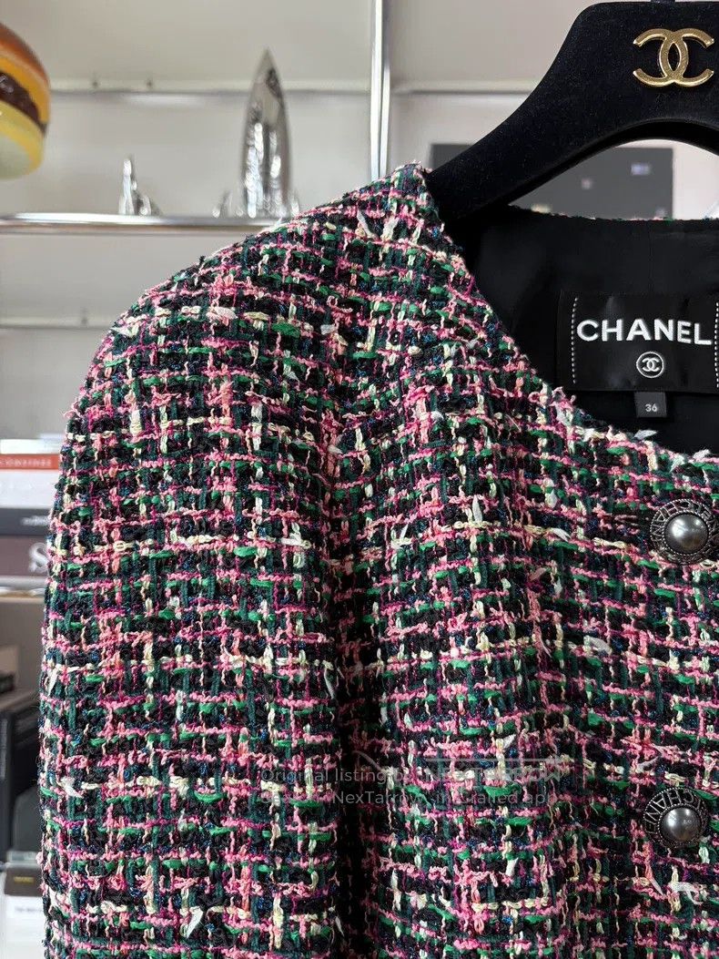 Chanel Chanel 19P pink, purple and green mixed colour tweed knitt Size XS / US 0-2 / IT 36-38 - 2 Thumbnail