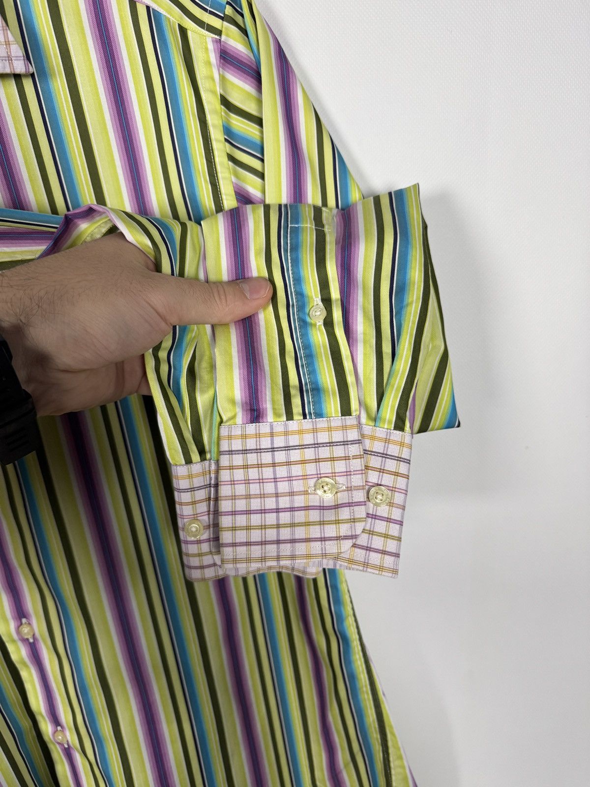 Etro ETRO Milano Long Sleeve Striped Shirt Made in Italy Size 38 Size US L / EU 52-54 / 3 - 6 Thumbnail