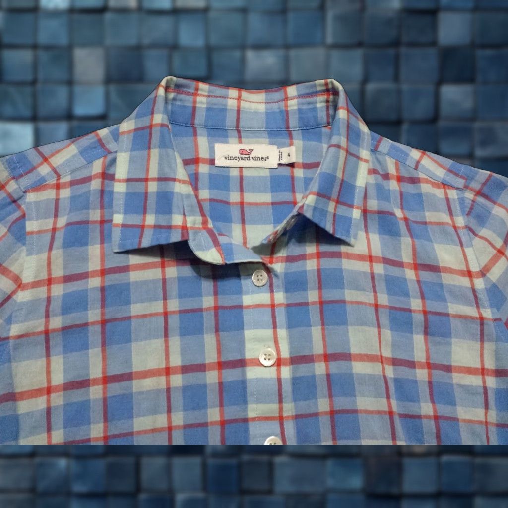Vineyard Vines Vineyard Vines Shirt Womens sz 4 L/S Button-Front Multicolor Plaid Pullover Shirt Size S / US 4 / IT 40 - 1 Thumbnail