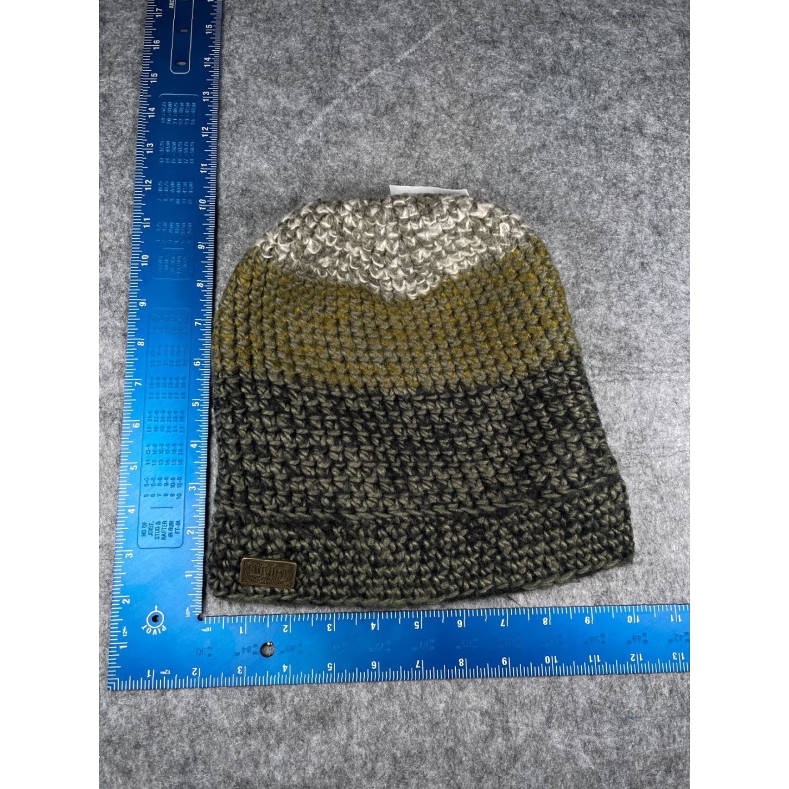 Vintage Chaos Beanie Adult One Size Green Stripe Knit 100% Acrylic Ski Pom Hat Beanie Unisex Adults Warm Winter Knit Beanie Chaos Size ONE SIZE - 6 Thumbnail