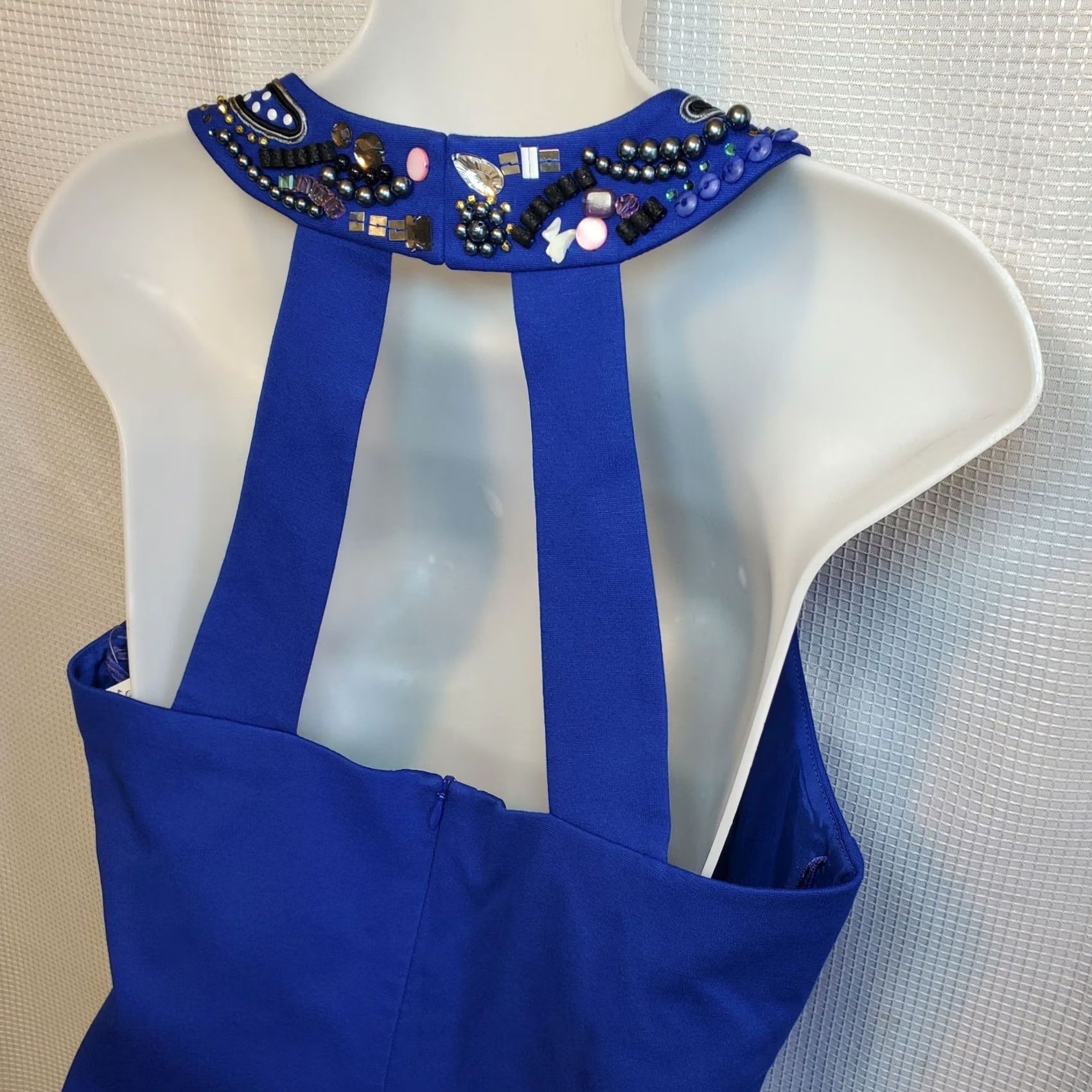 Trina Turk Trina Turk Mini Dress Size 8 Royal Blue Beaded Embellished Evening MSRP 48 Size M / US 6-8 / IT 42-44 - 6 Thumbnail