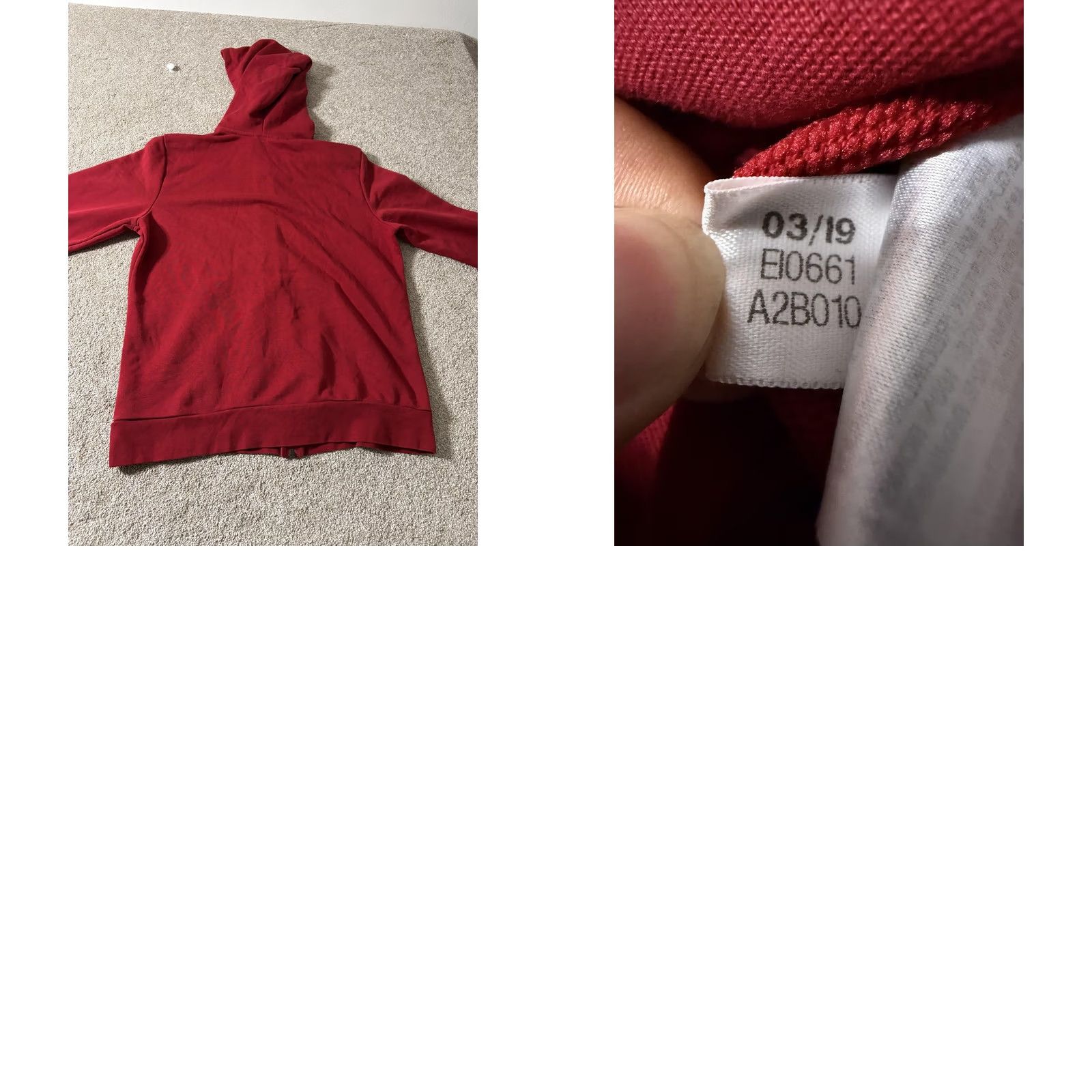 Adidas Adidas Hoodie Mens XL Red Full Zip Sleeve Logo Athletic Hooded Sweatshirt EI0661 Size US XL / EU 56 / 4 - 8 Thumbnail