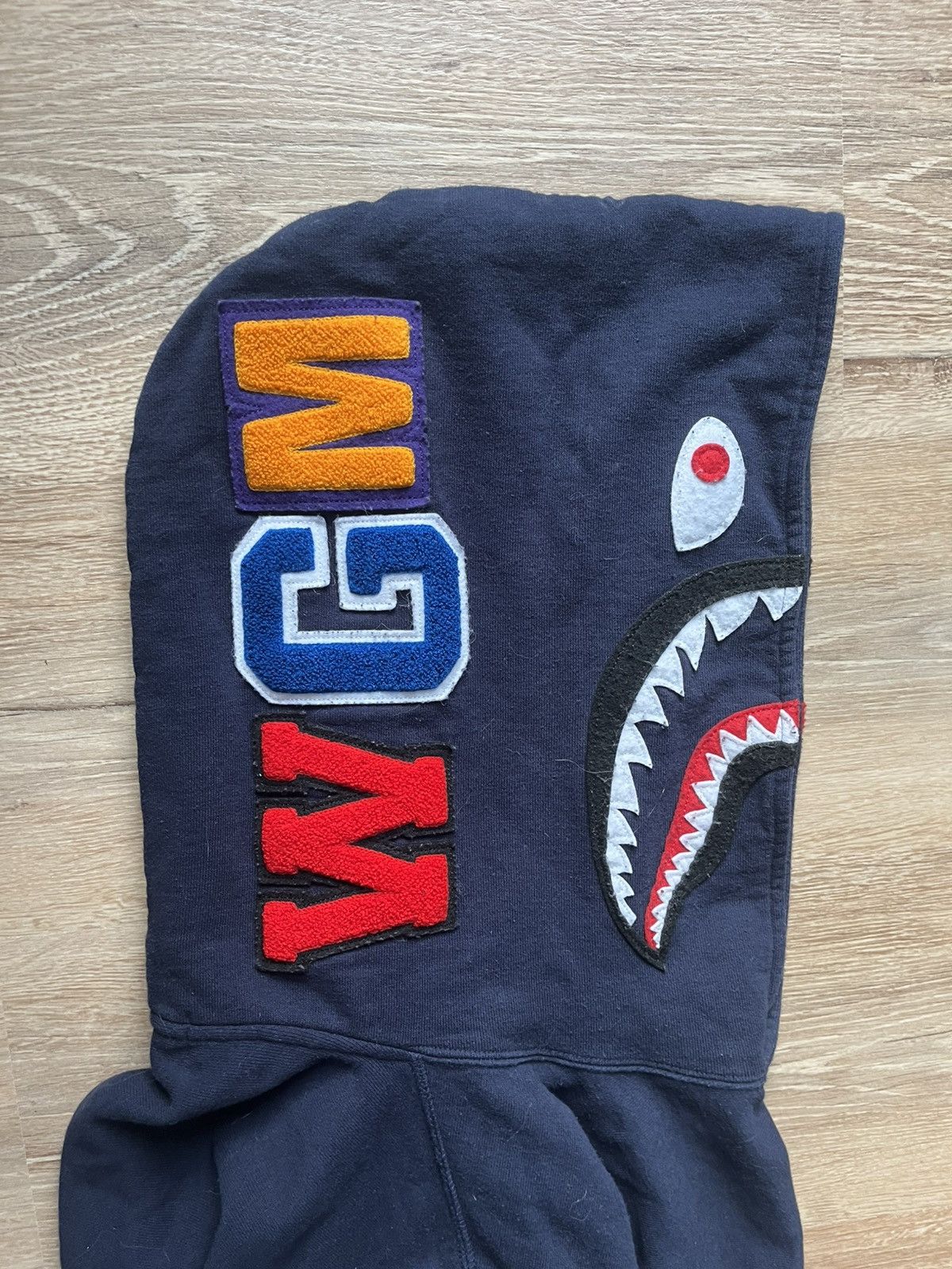 Bape Bape shark navy hoodie rare streetwear luxury drip swag Size US L / EU 52-54 / 3 - 4 Thumbnail
