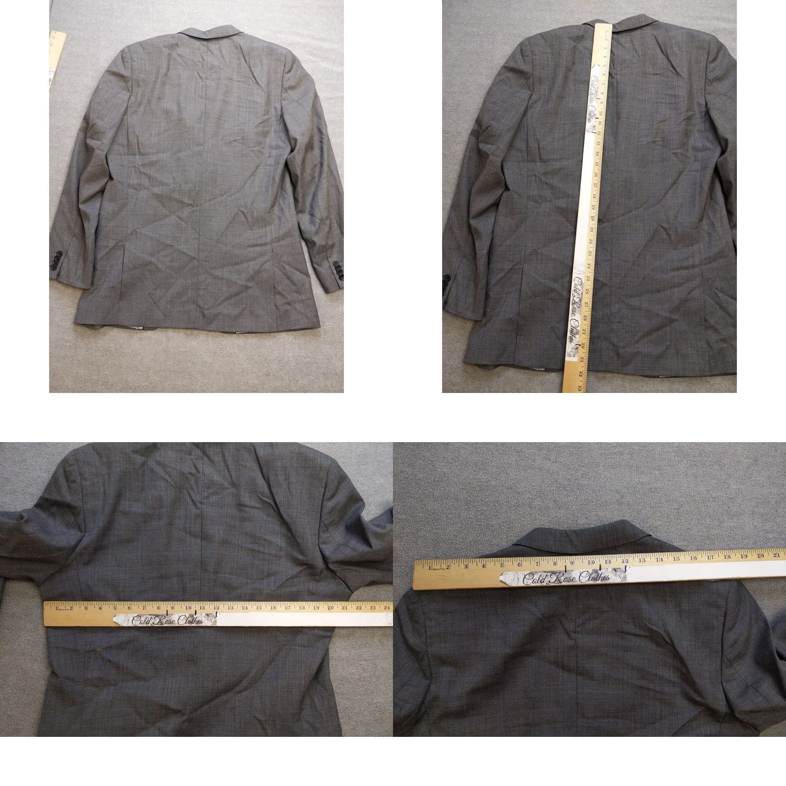 Banana Republic Banana Republic Blazer Mens 42L Gray Wool Tailored Fit Sport Coat Jacket Classic Size 42R - 8 Thumbnail