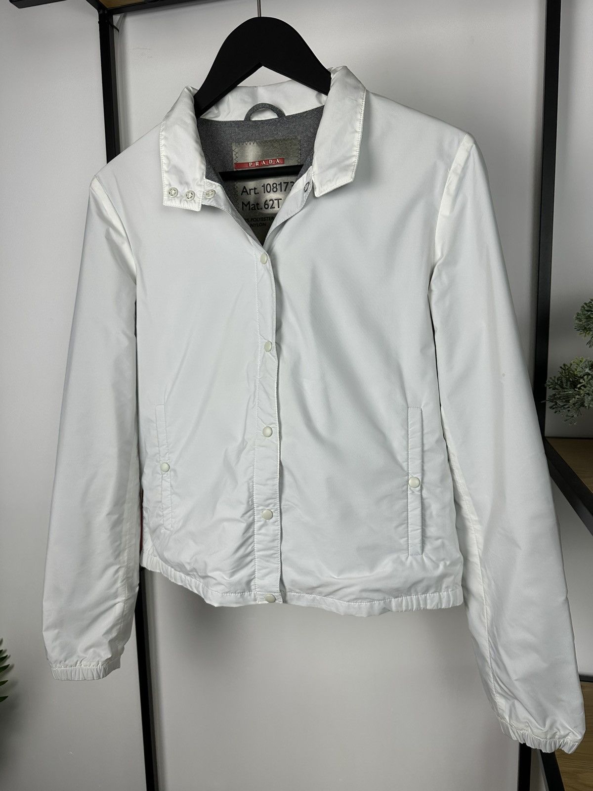 Prada Vintage Prada Nylon Jacket Red Tab Logo Track Women’s White Size M / US 6-8 / IT 42-44 - 2 Thumbnail
