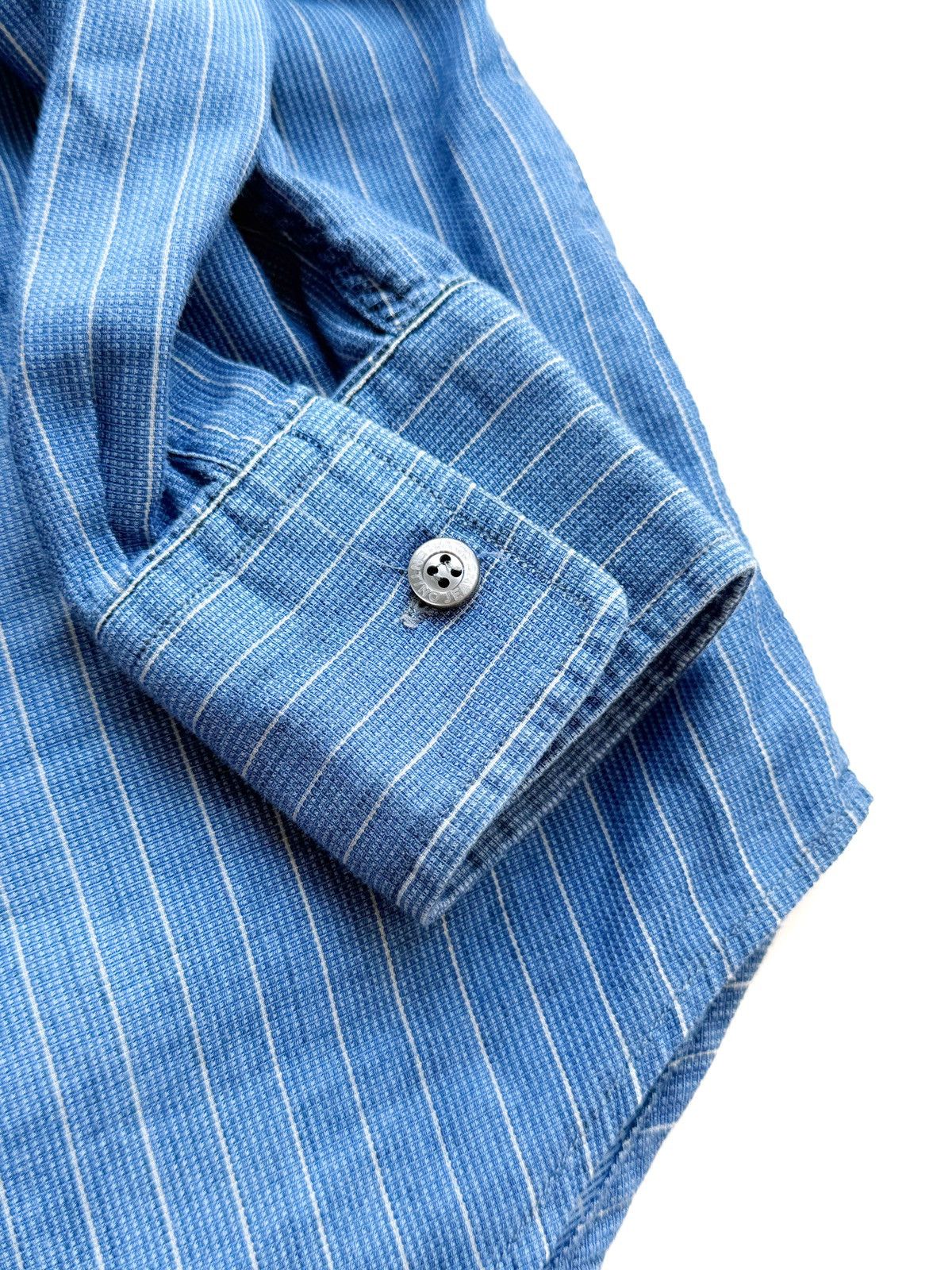 Valentino Valentino Men Vintage Blue Shirt Vertical Stripe Size M (IT) Size US M / EU 48-50 / 2 - 8 Thumbnail