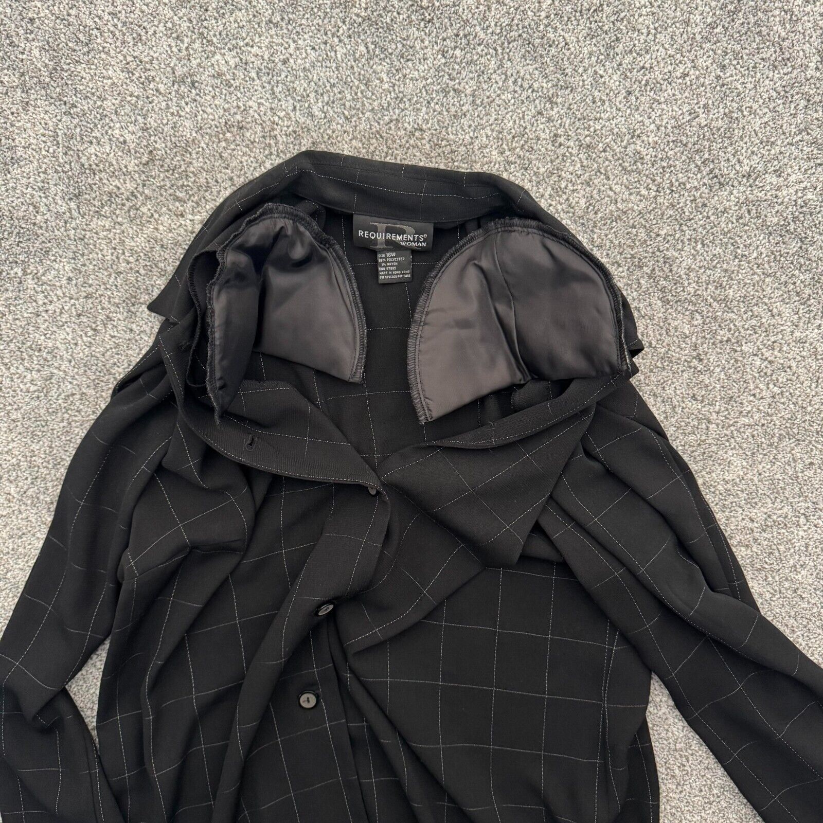 Other Requirements Top Women 16W Plus Windowpane Check Y2K Vintage Size XXL / US 16-18 / IT 52-54 - 9 Thumbnail