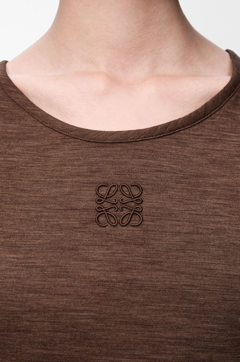 Loewe o1in1g0426 Anagram Tank Top in Stretch Wool Chocolate Brown Size M / US 6-8 / IT 42-44 - 5 Thumbnail