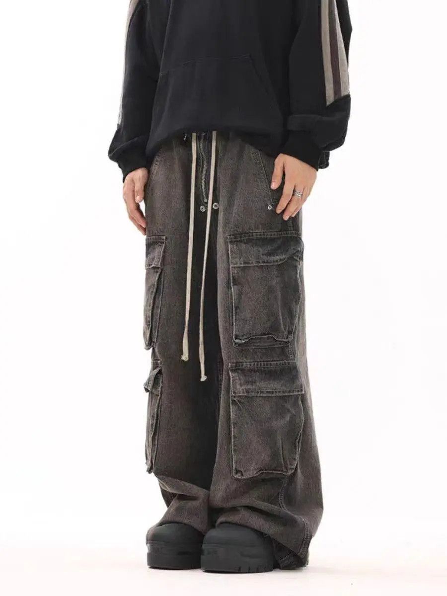 Japanese Brand × Jean Opium Gray Washed Cargo Denim Jeans Size US 30 / EU 46 - 4 Thumbnail