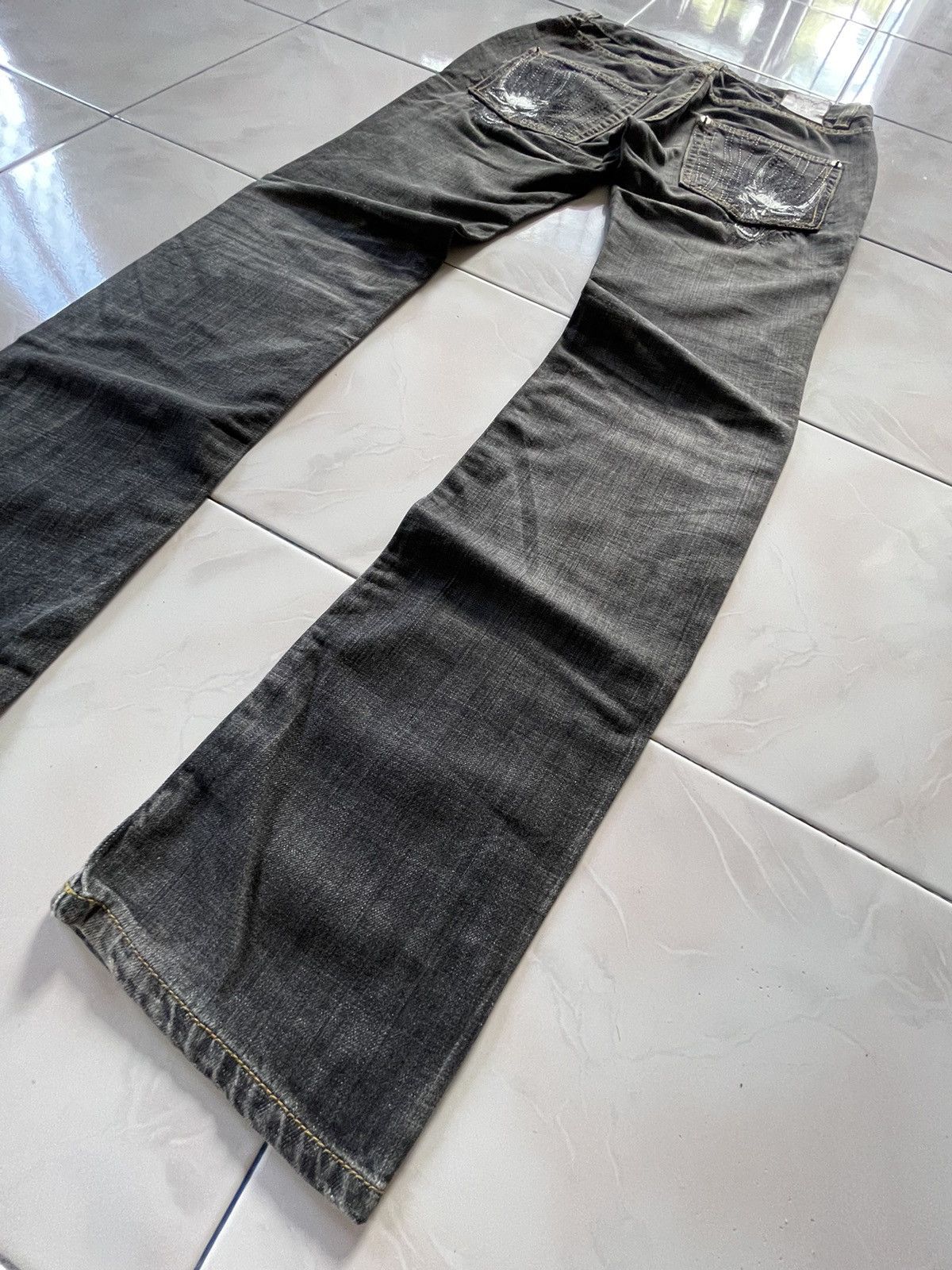 Japanese Brand × LOWBOX × Oni Oniarai Japan Embroidered Oni Japanese Folklore Denim Jeans Size US 30 / EU 46 - 19 Thumbnail