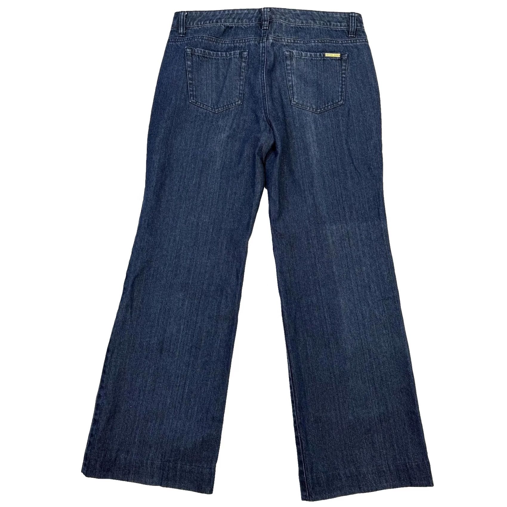 Michael Kors Michael Kors Jeans Womens 10 Blue Wide-Leg Mid Rise Denim Pockets 100% Cotton Size 32" / US 10 / IT 46 - 2 Thumbnail