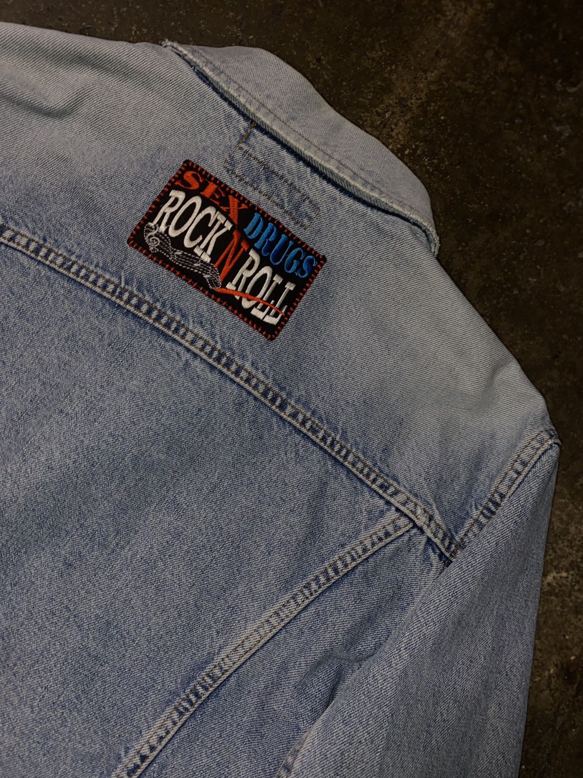 Band Tees × Vintage Vintage Punk Replay Denim Jacket Sex Drugs Rock n Roll Size US M / EU 48-50 / 2 - 1 Thumbnail