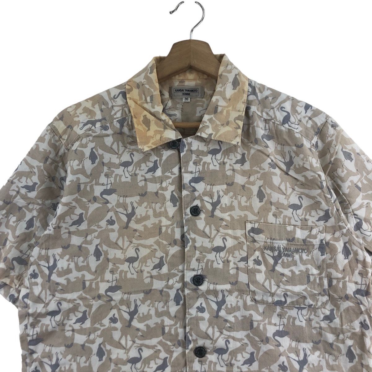 Kansai Yamamoto Vintage 90’ KANSAI YAMAMOTO HOMME Safari Button Tee Shirt Size US M / EU 48-50 / 2 - 2 Thumbnail