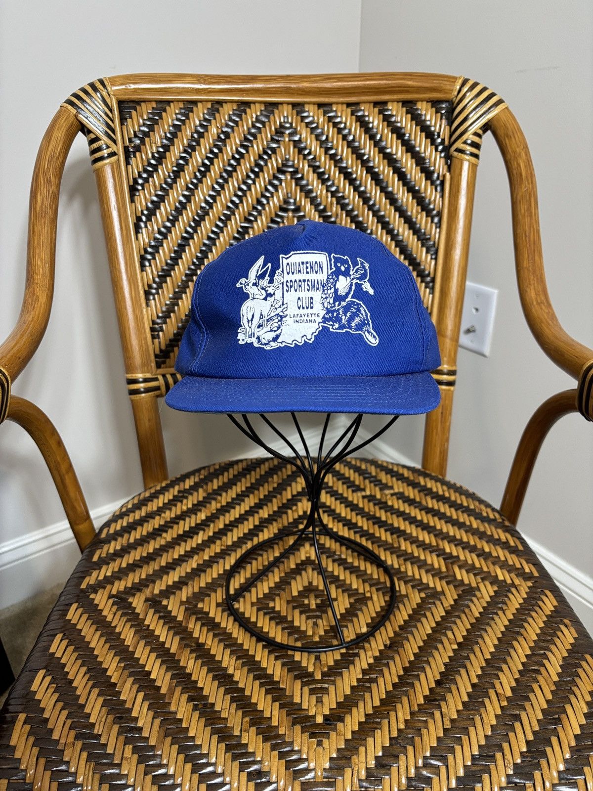 Vintage Vtg Ouiatenon Sportsman’s Club Hunting Indiana Snapback Hat Size ONE SIZE - 1 Thumbnail