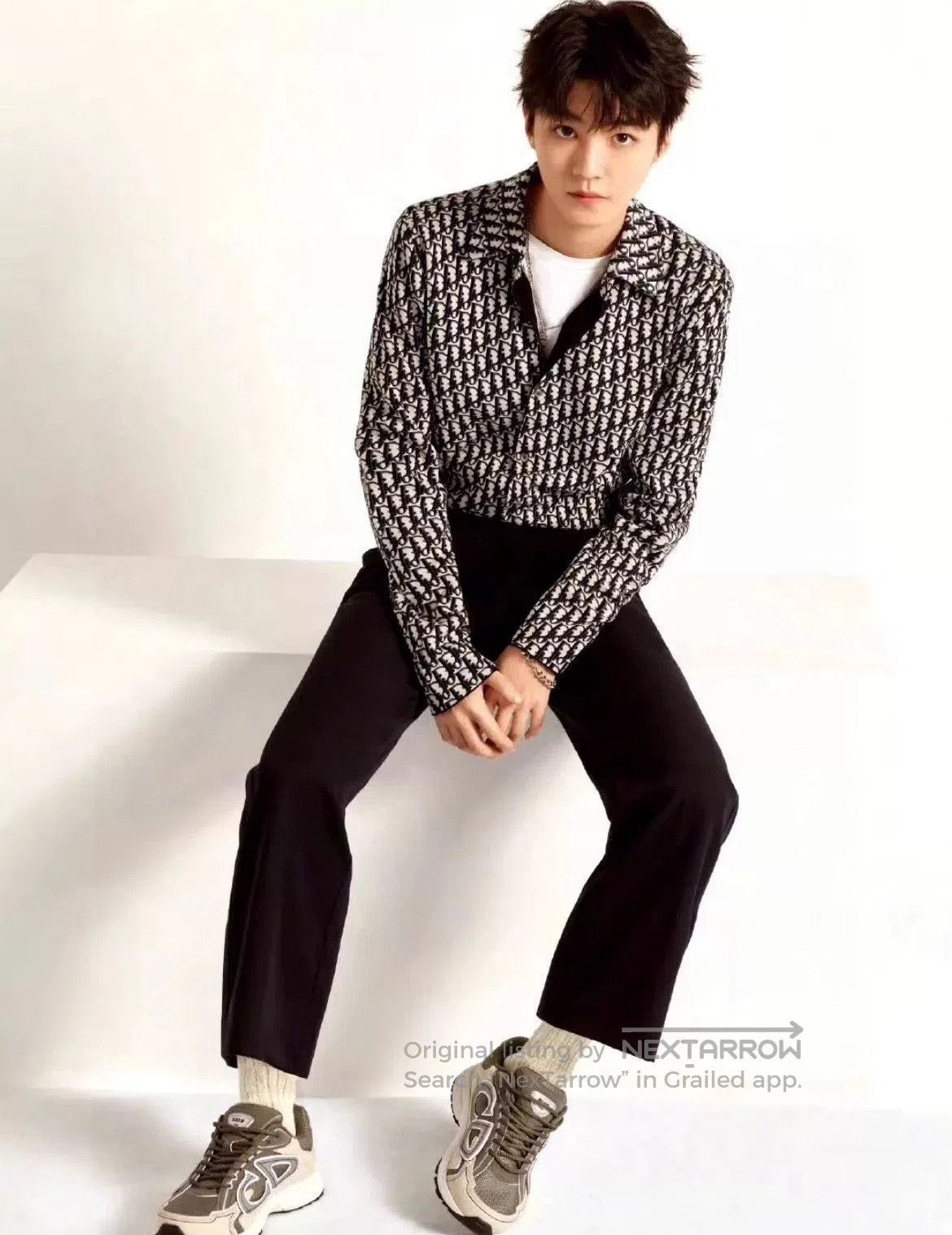 Dior Black Patterned Long-Sleeve Button-Up Shirt Size S. Size US S / EU 44-46 / 1 - 7 Thumbnail
