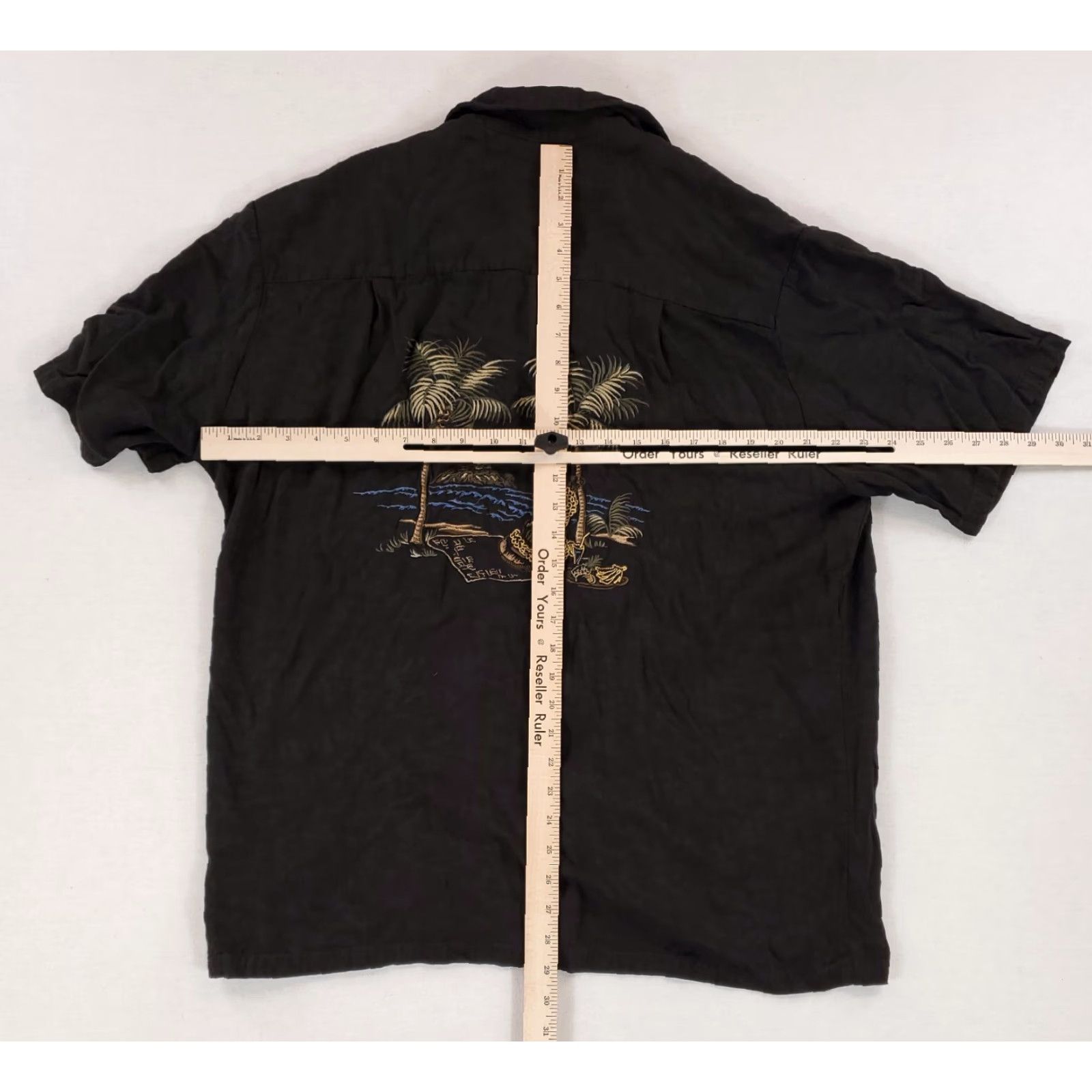 Vintage Kalaheo Hawaiian Shirt Black Embroidered Palm Trees Beach Rayon Mens L Classic Button-Up Short Sleeve Shirt Size US L / EU 52-54 / 3 - 6 Thumbnail