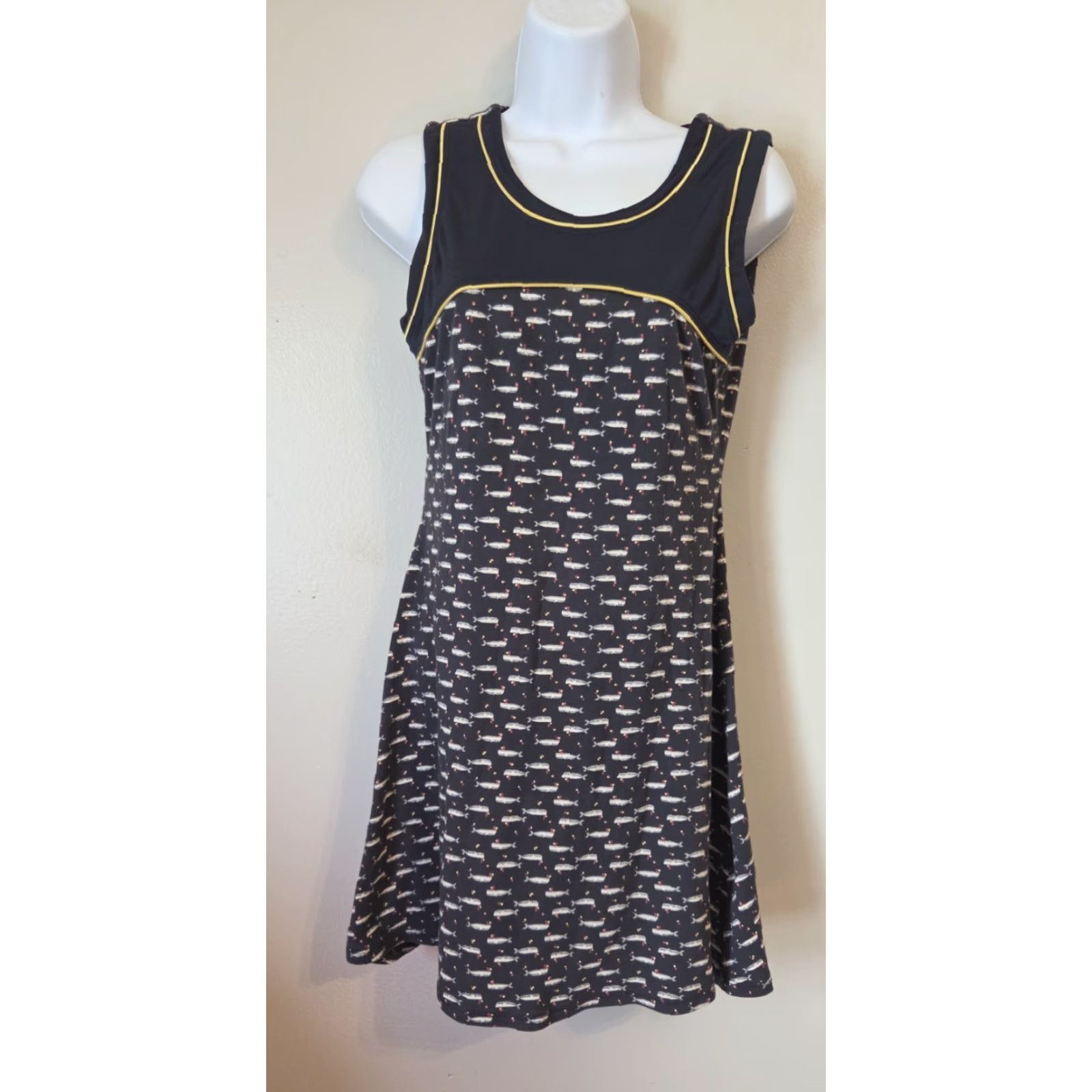 Vintage VINTAGE 90s Y2k Yumi Sporty Whale Print Dress Blue 8 Sleeveless Round Neck A-Line Mini Womens Mens Girls Size M / US 6-8 / IT 42-44 - 2 Thumbnail