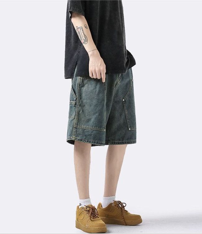Japanese Brand Men's American Retro Loose Straight Leg Casual Denim Shorts Size US 32 / EU 48 - 4 Thumbnail
