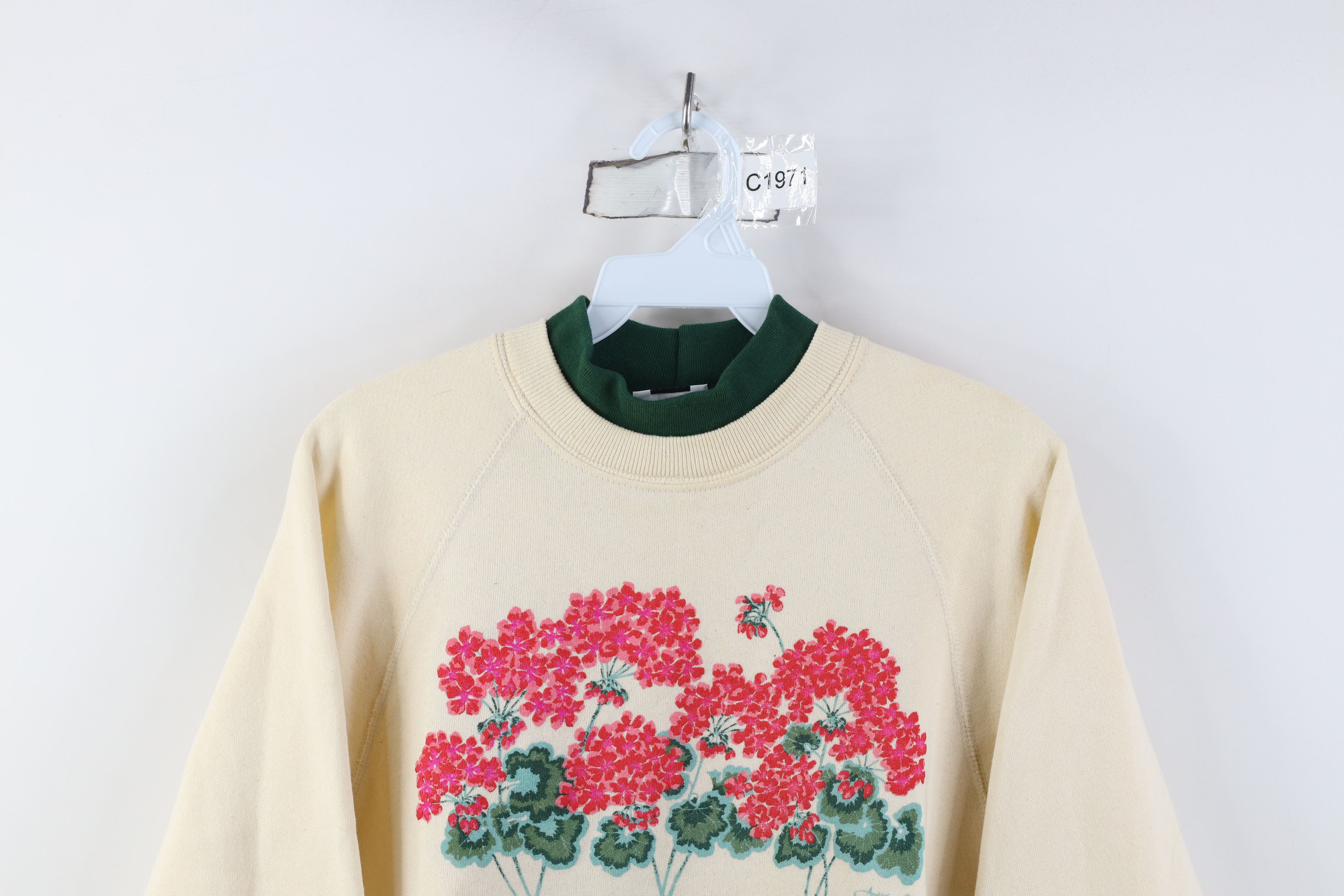 Vintage Vintage 90s Streetwear Geraniums Flower Sweatshirt USA Size M / US 6-8 / IT 42-44 - 2 Thumbnail