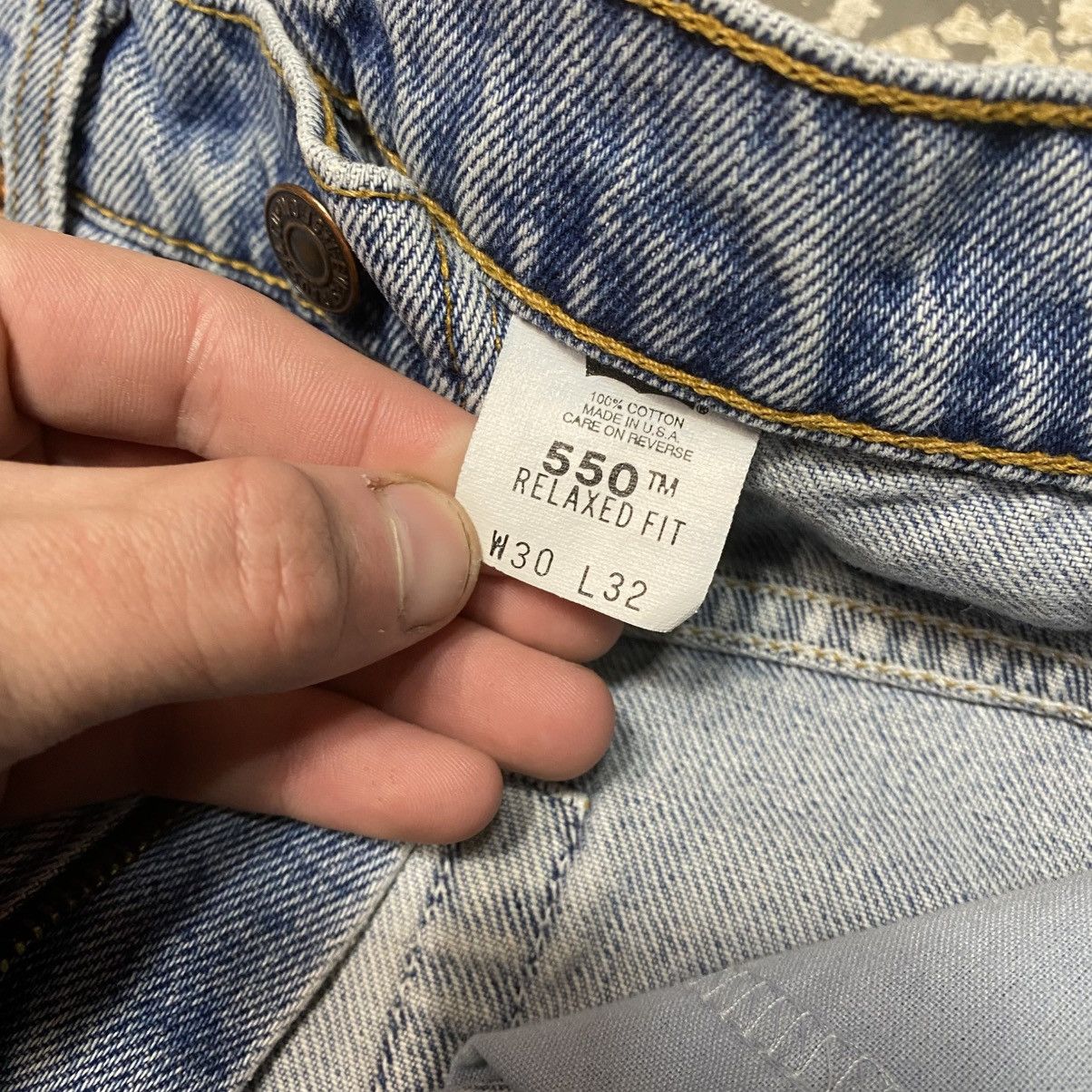 Levi's × Vintage Vintage Levi’s 550 Relaxed Fit Stripe Blue Denim USA 90s Size US 30 / EU 46 - 6 Thumbnail