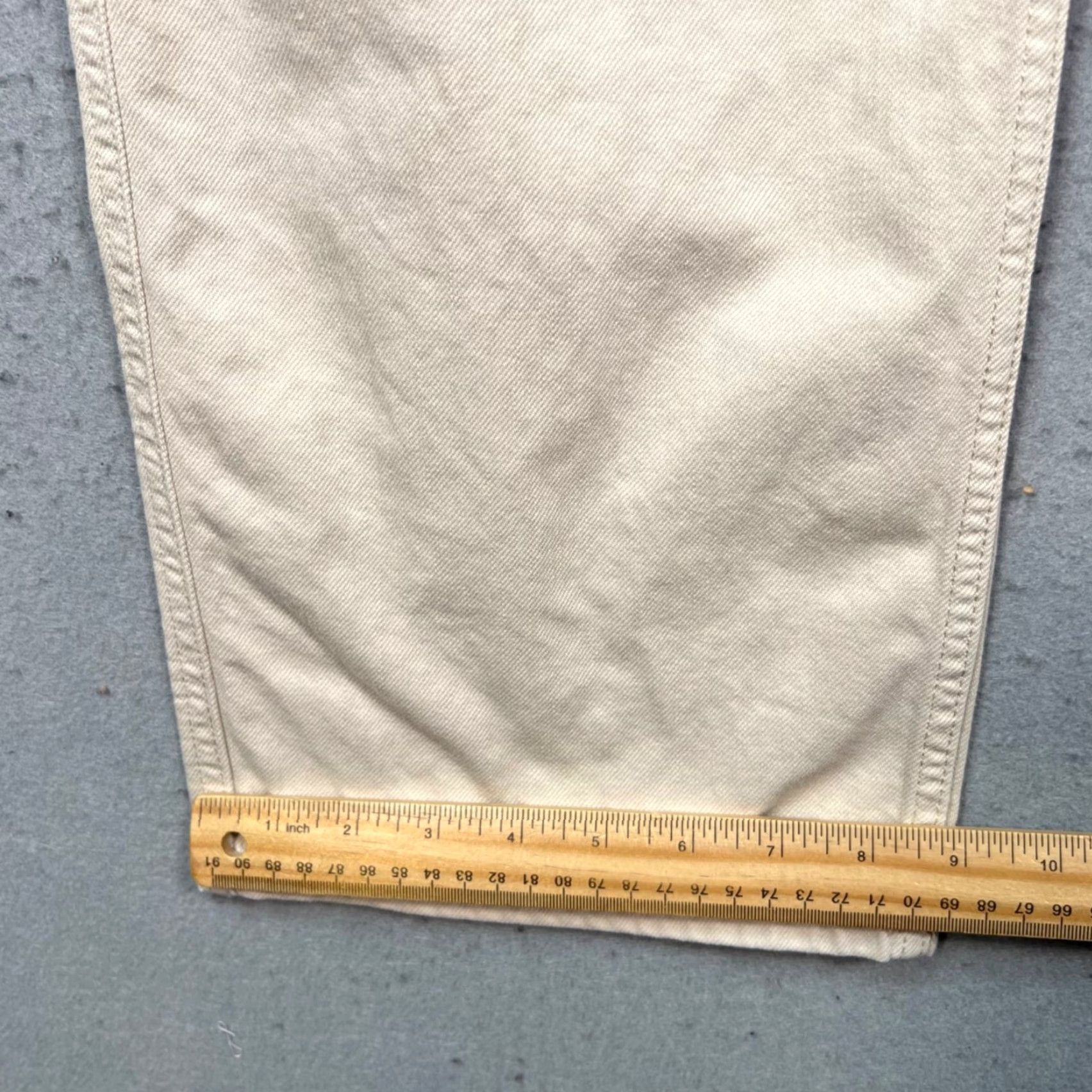 Uniqlo Uniqlo Beige High-Waist Straight-Leg Cotton Pants Womens Size 23 Size 40" / US 18 - 7 Thumbnail