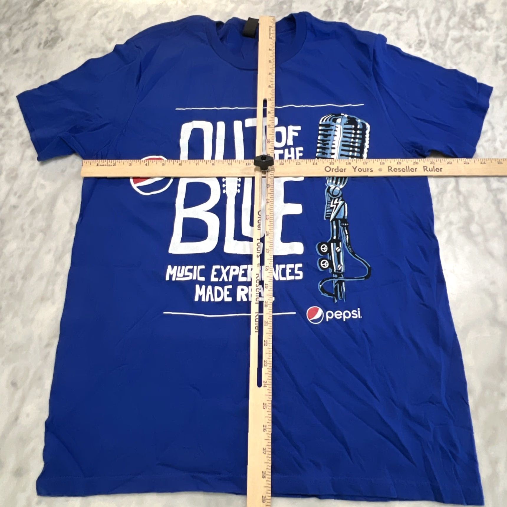 Vintage VINTAGE Pepsi Promo Tshirt Large Out Of The Blue Music Experiences Made Real Mic Cotton Size US L / EU 52-54 / 3 - 6 Thumbnail