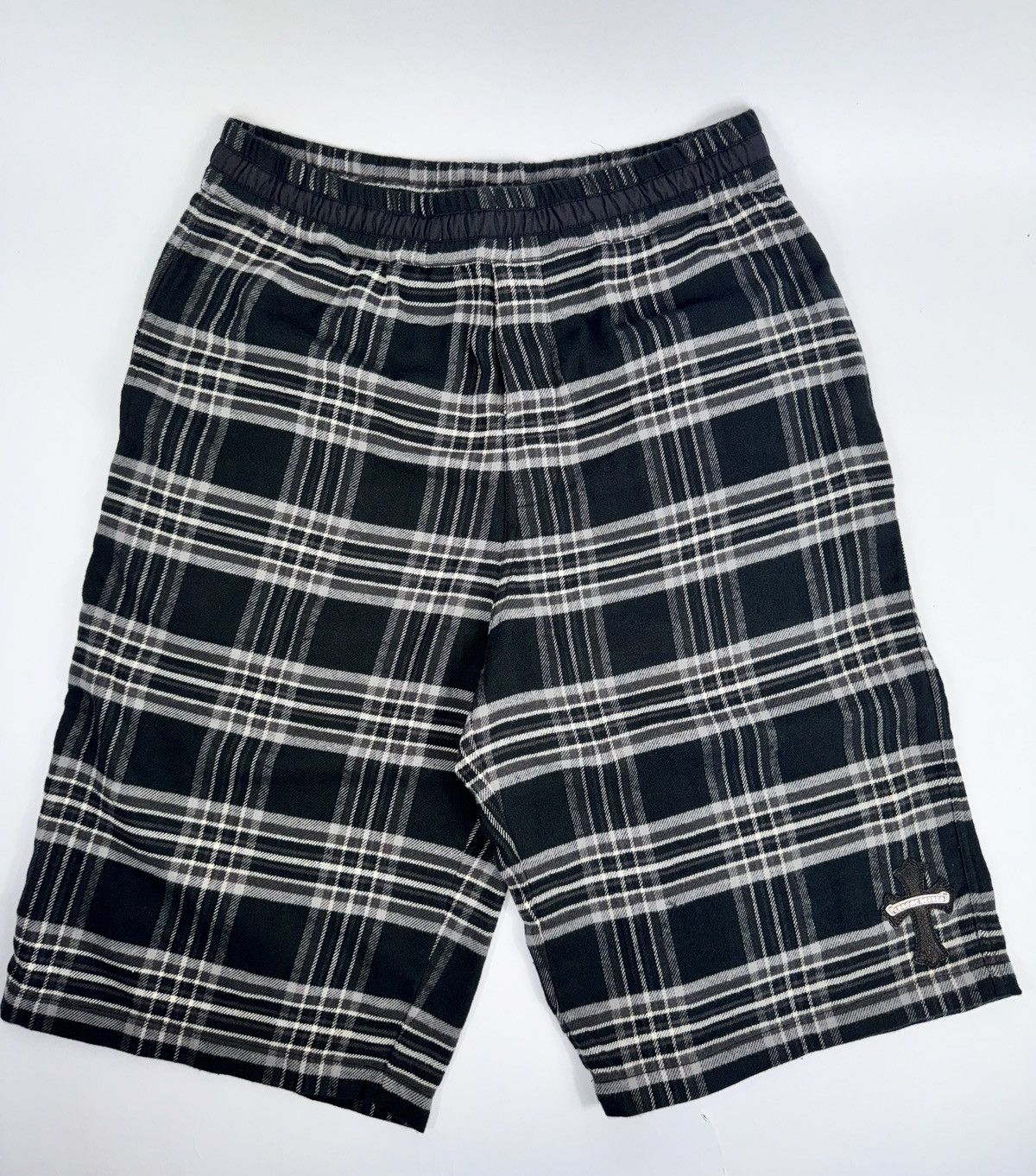 Chrome Hearts LEATHER CROSS AFTER SCHOOL DETAILED CHECKED SHORTS Size US 34 / EU 50 - 1 Thumbnail