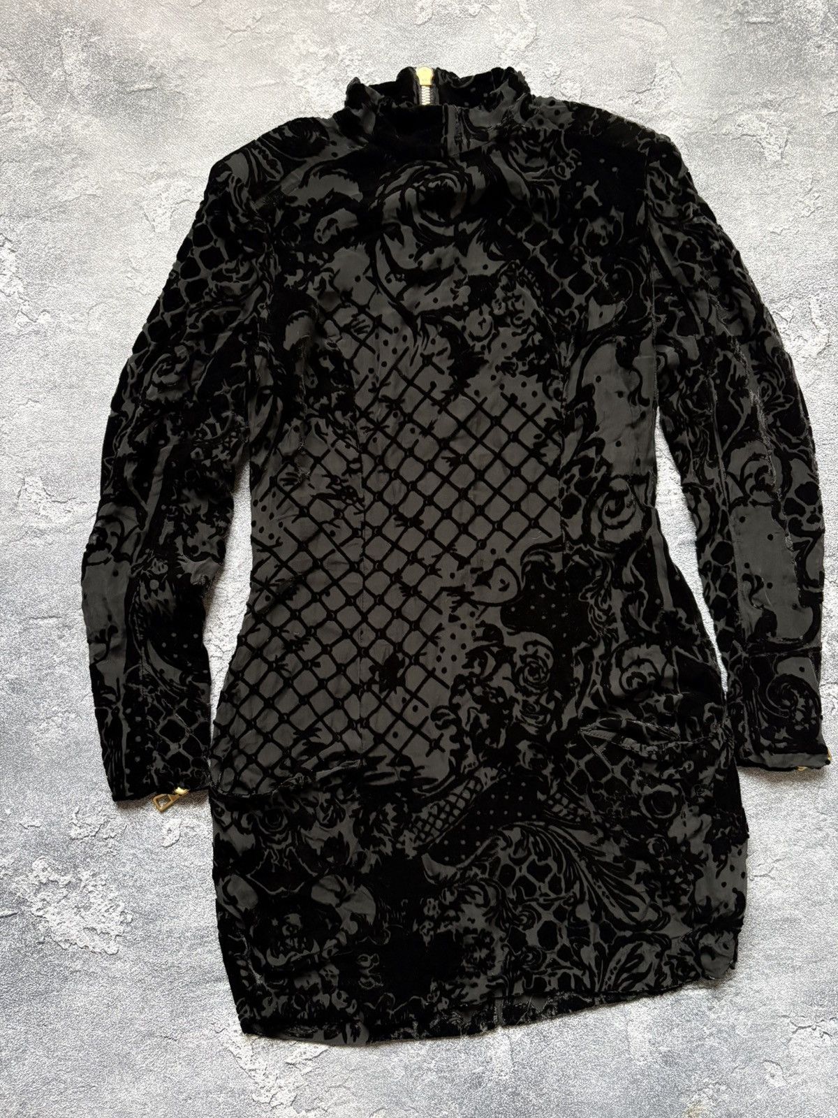 Balmain Balmain X H&M Velvet Zipper Luxury Black Dress Size S / US 4 / IT 40 - 4 Thumbnail