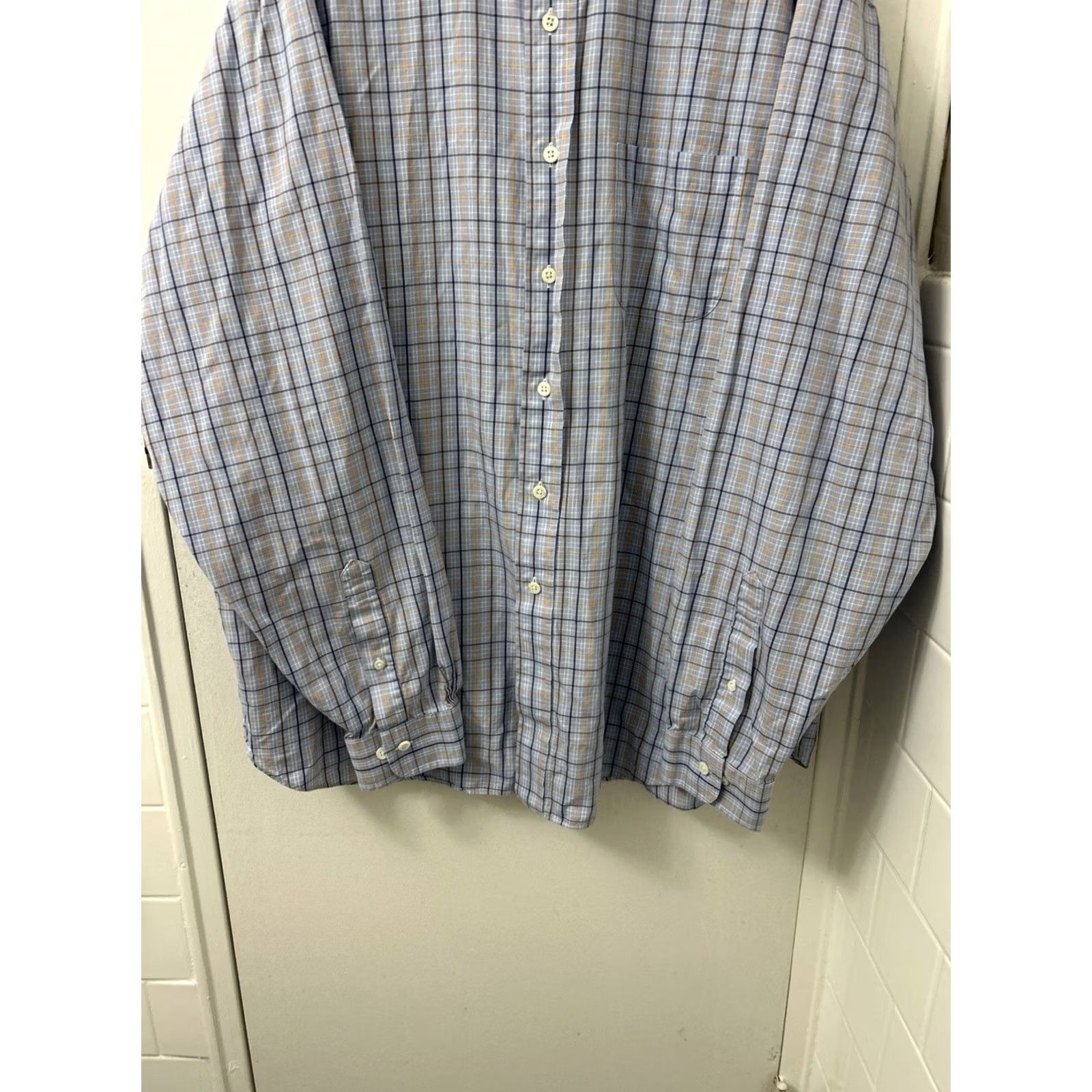 Brooks Brothers Brooks Brothers Country Club Shirt Men XL Blue Plaid Egyptian Cotton Button Down Shirt Up Button-Down Size US XL / EU 56 / 4 - 3 Thumbnail