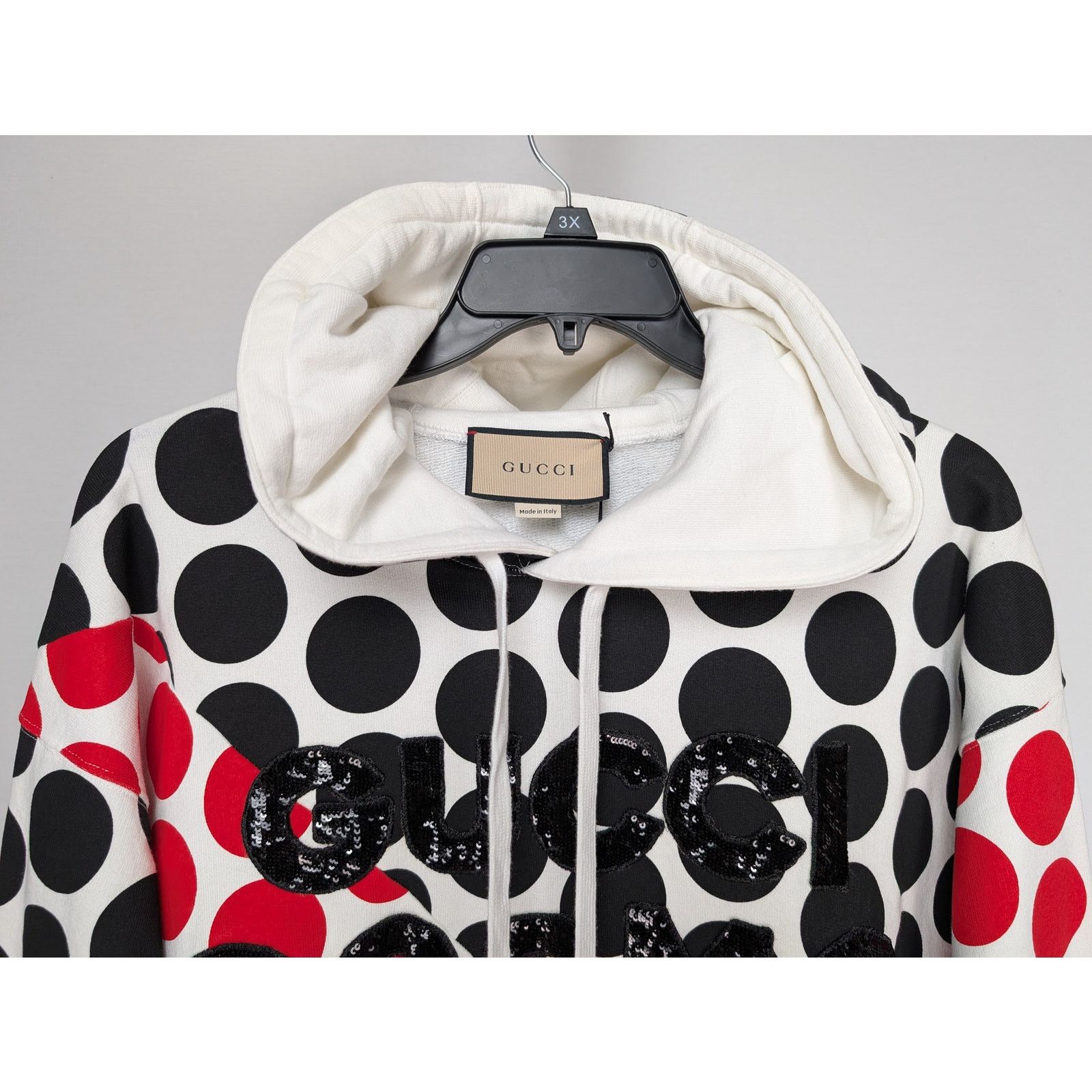 Gucci o1rshd1 Light Felted Hooded Sweatshirt in Ivory/Red/Mix Size US L / EU 52-54 / 3 - 5 Thumbnail