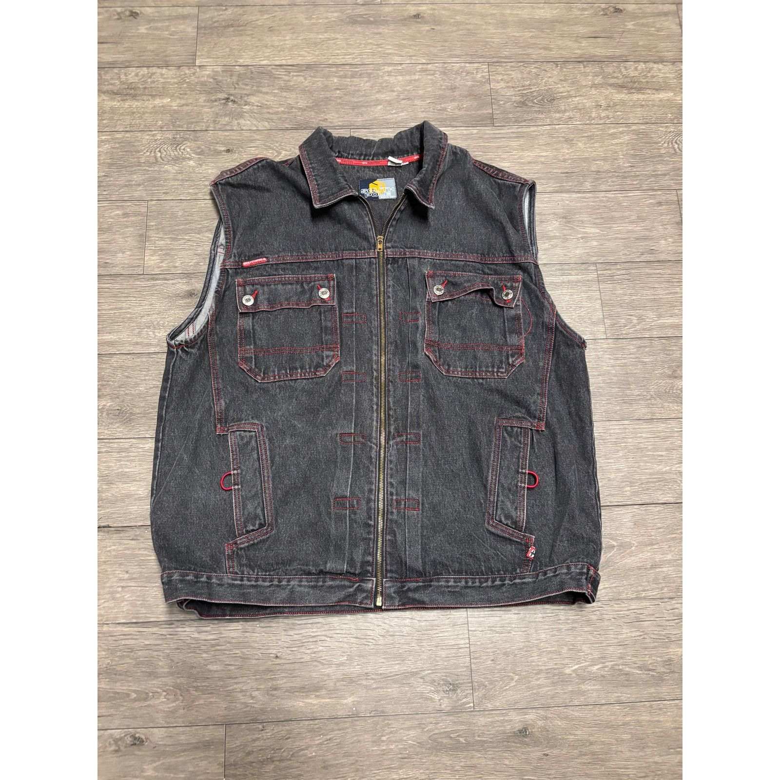 Southpole × Vintage Vintage Southpole Sleeveless Denim Black Jacket Sz 2XL 00s Size US XXL / EU 58 / 5 - 1 Thumbnail