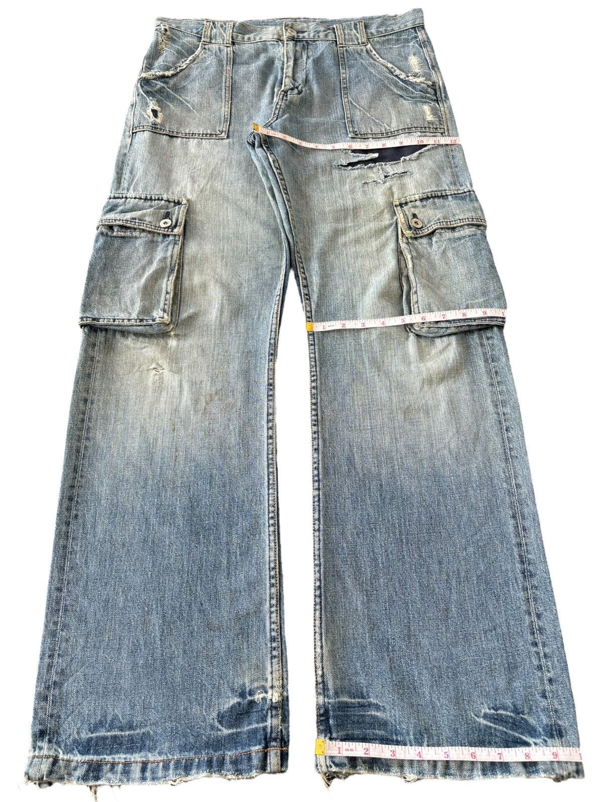 JNCO Vintage Japanese Brand Patches Baggy Cargo Jeans Size US 35 - 13 Thumbnail