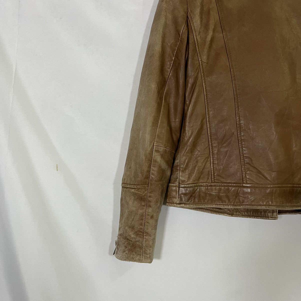 If Six Was Nine MANGO SHEEP GENUINE LEATHER DOUBLE COLLAR BIKER JACKET Size S / US 4 / IT 40 - 11 Thumbnail