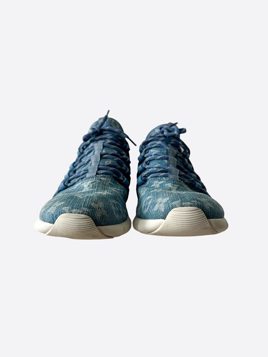 Buy [Used] LOUIS VUITTON Sneaker Fastlane Line Monogram Denim Blue