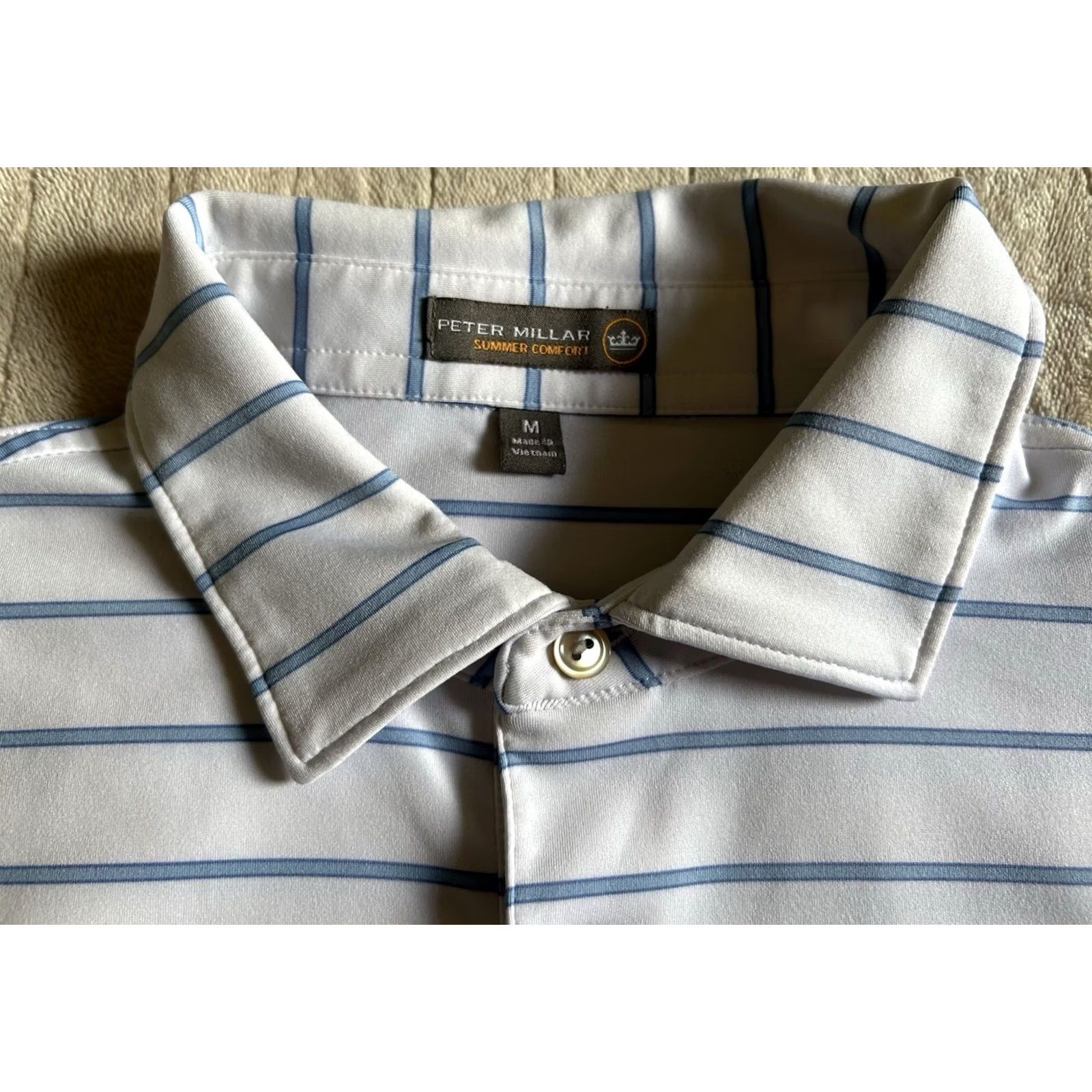 Peter Millar Peter Millar Summer Comfort The Bridges Golf Club Polo M Multicolor Striped Short Sleeve Collared Breathable Shirt Mens Sports Golf Size US M / EU 48-50 / 2 - 4 Thumbnail