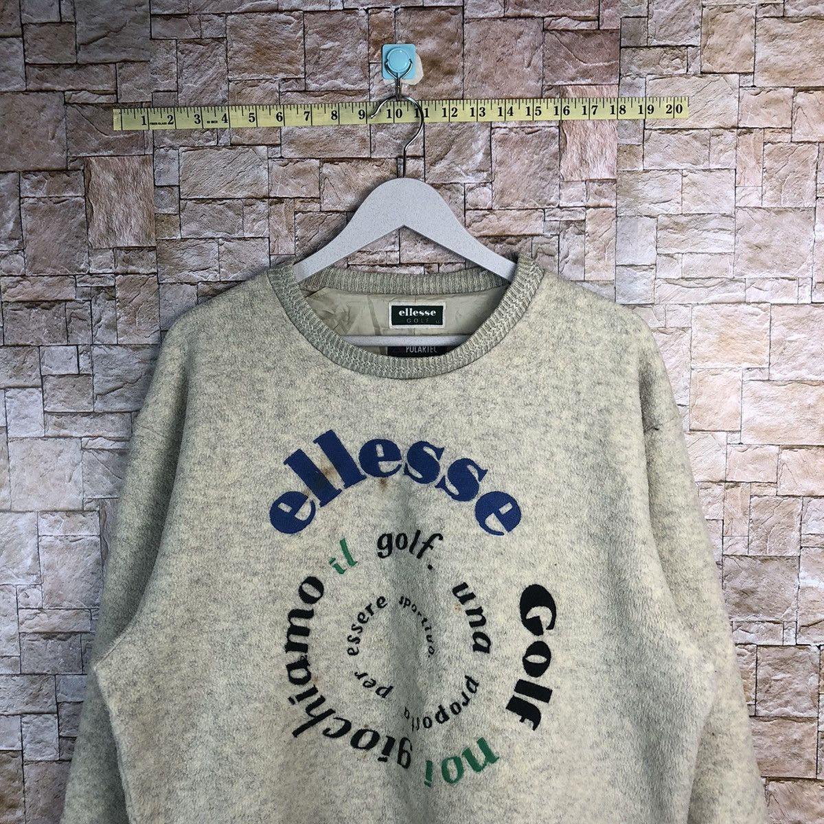 Ellesse Ellesse Golf Cream mohair Sweatshirt #A176 Size US L / EU 52-54 / 3 - 2 Thumbnail